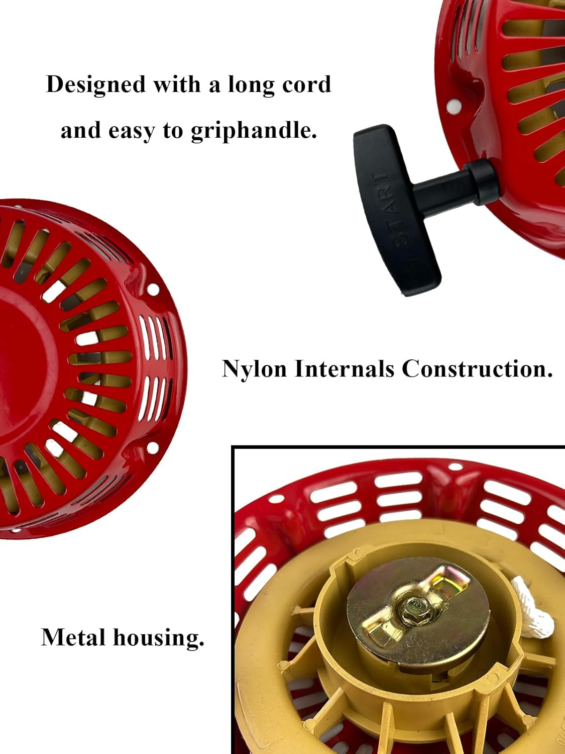 TURBOTUNITY GX390 Recoil Starter Pull Start for Honda GX340 GX610 GX620 11Hp 13Hp 28400-ZE3-W01 28400-ZE3-W01ZA and Clones 339C 389Cc 420Cc 439Cc 459Cc Red for Pressure Washers Generators Etc. image number 5