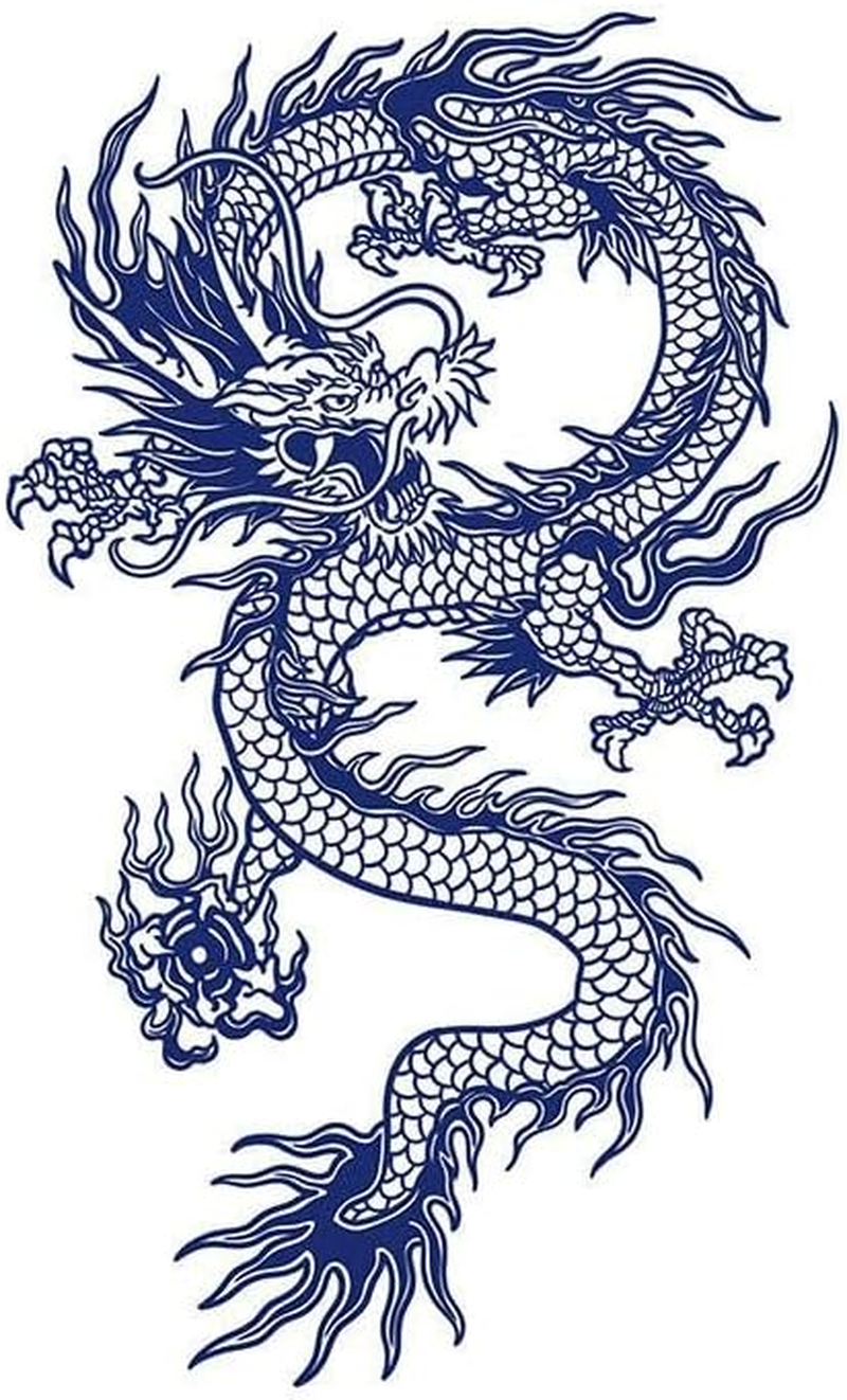 5 Pc Waterproof Long-Lasting Flower Arm Large Picture Back Simulation Tattoo Semi-Permanent Herbal Dragon Totem Temporary Tattoo Sticker - B-0205 image number 4