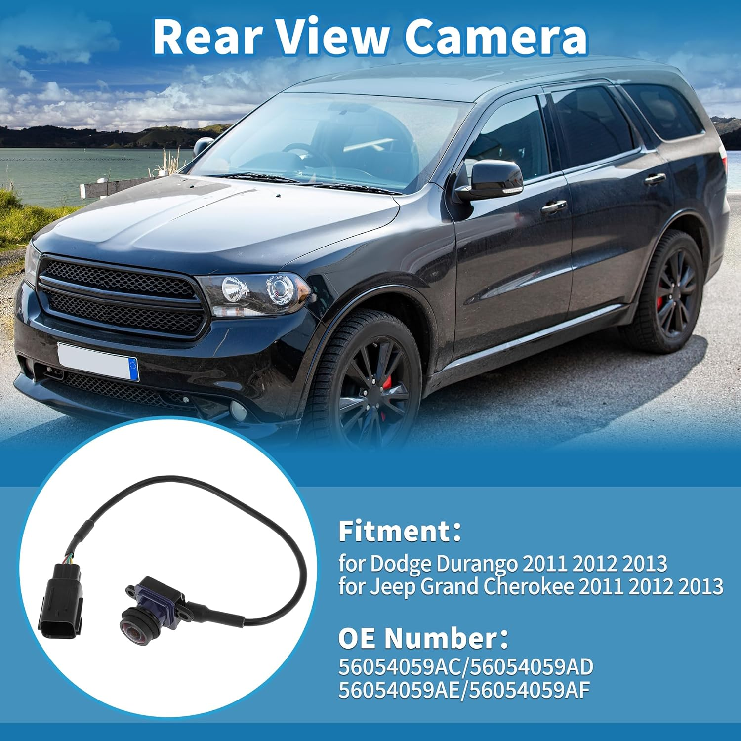 X AUTOHAUX Rear View Camera for Dodge Durango for Jeep Grand Cherokee 2011-2013 Park Assist Backup Reverse Camera Replace No.56054059Ac/56054059Ad/56054059Ae