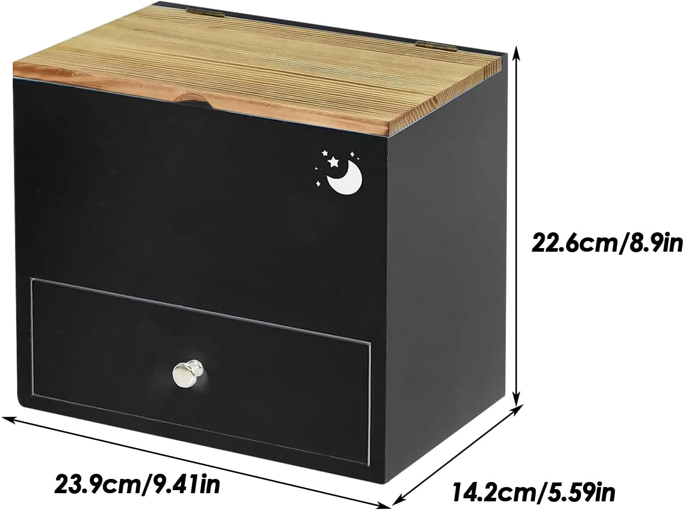 Tampon Holder for Bathroom, Period Box Sanitary Products Organiser with Lid, Wooden Feminine Box with Drawers, for Bathroom Decoration and Storage image number 2