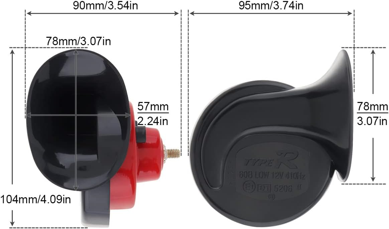 2Pcs 300Db Train Horn for Truck, 12V Waterproof Double Horn, Air Electric Snail Horn for Car, Truck, Motorcycle, Bike & Boat