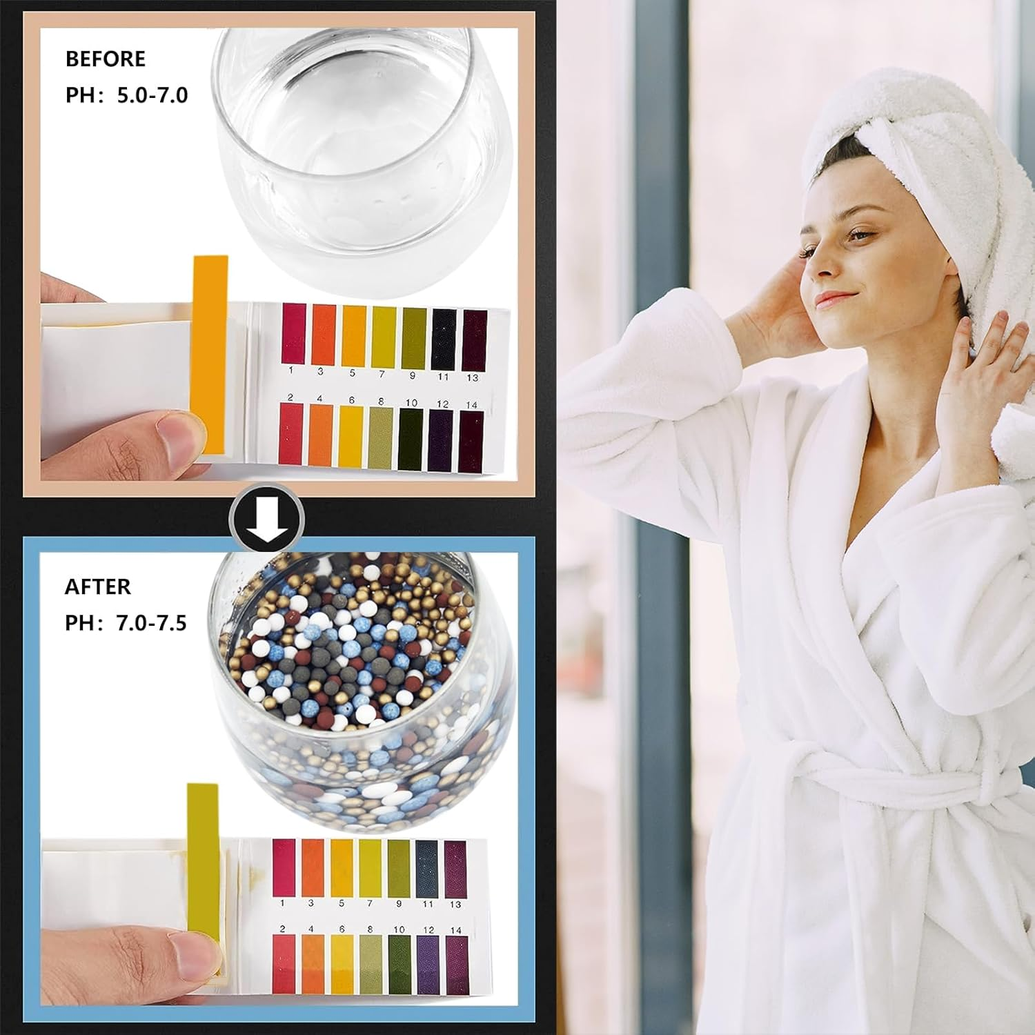 Slirceods Filtered Shower Head Filter Replacement，For Hard Water, Mineral Stone Beads for Purifying Water, Remove Chlorine and Other Impurities (6Pack) image number 6