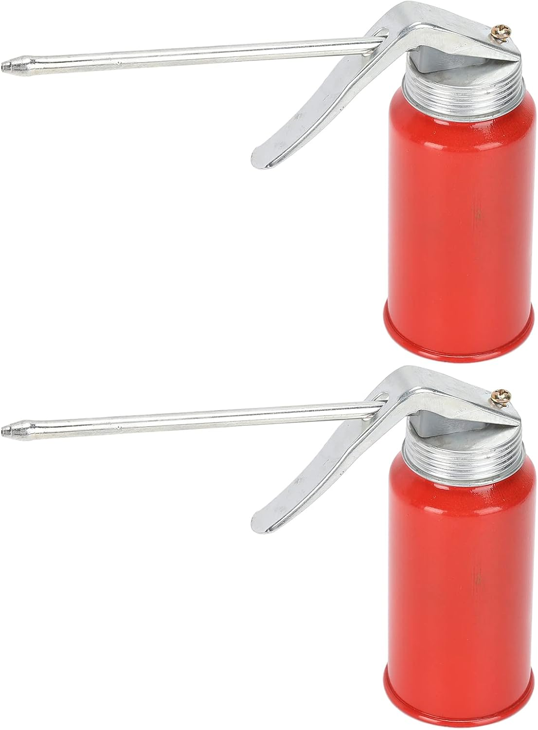 Viagasafamido 2Pcs 200ML Capacity Manual Pump Oil Can Steel Type Oiler Can Red for Rolling Bearings Motorcycles Oil Lube Systems