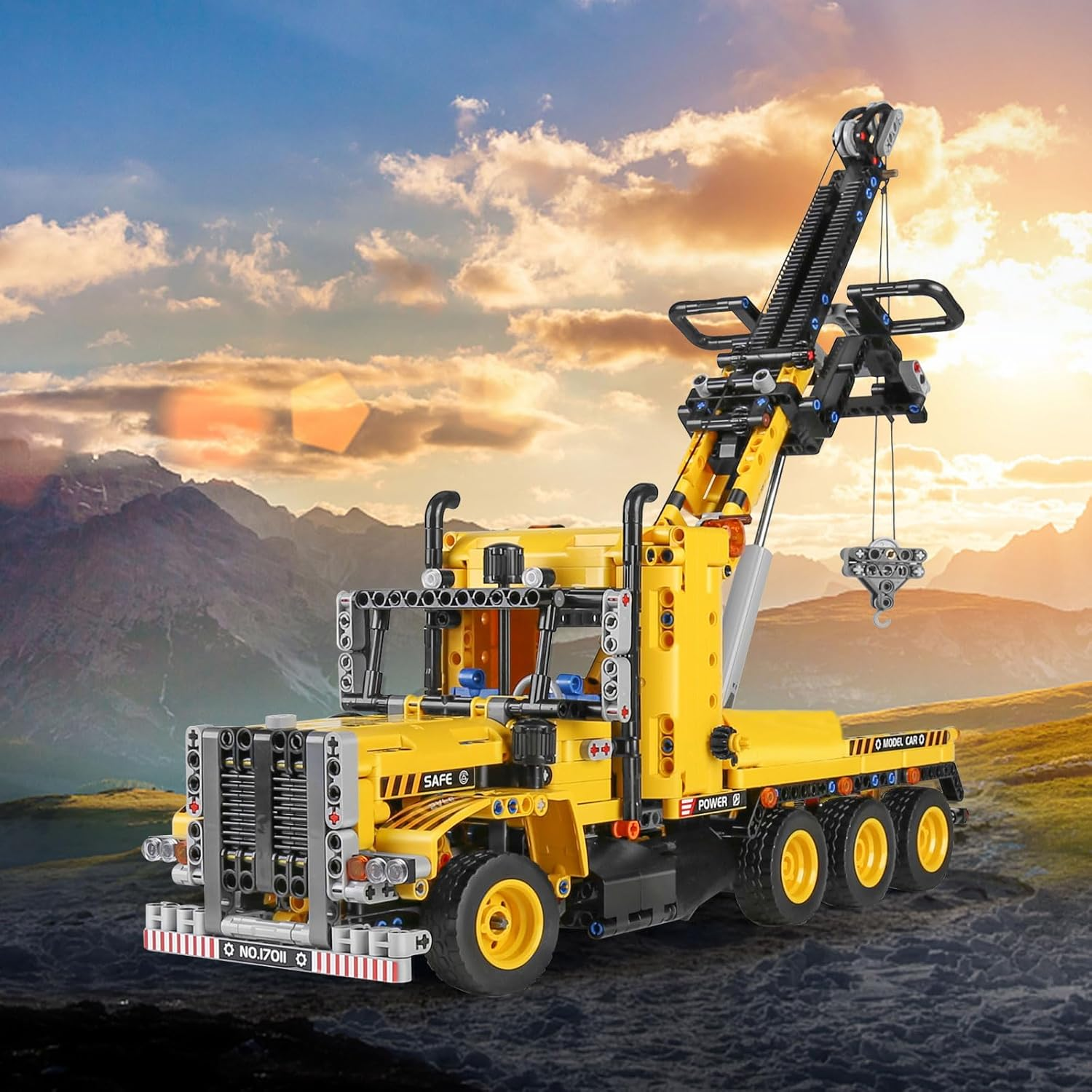 Mould King 17011 Heavy-Duty Tow Truck Building Set, Technology MOC Road Trailers Building Blocks Kit, Gift Toys for Kids/Adult(1250 Pieces) image number 5