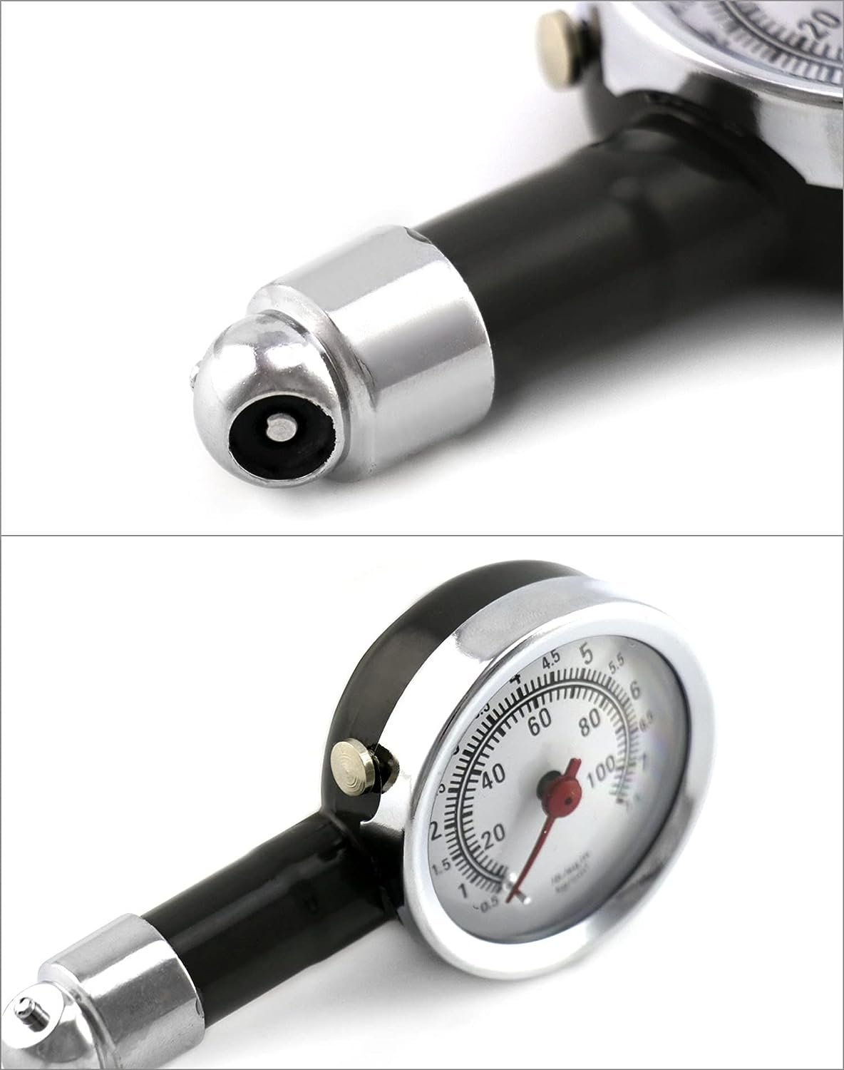 QWORK&reg; Type Pressure Gauge, Air Pressure Tester, 0-100Psi, for Car, Bike and Motorcycle