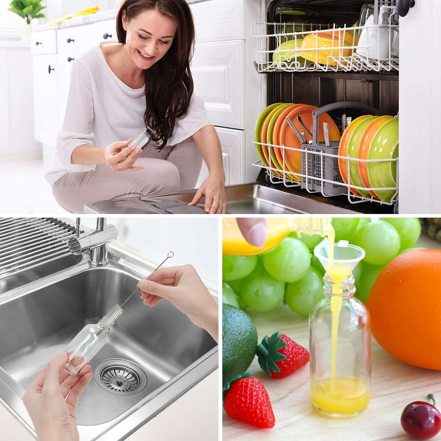 CUCUMI Shot Bottles with Caps, 14Pcs 2Oz Small Clear Glass Juice Bottles with Lids for Juice, Potion, Ginger, Diy Essential Oils, Whiskey, with Funnels, Perfumes image number 1