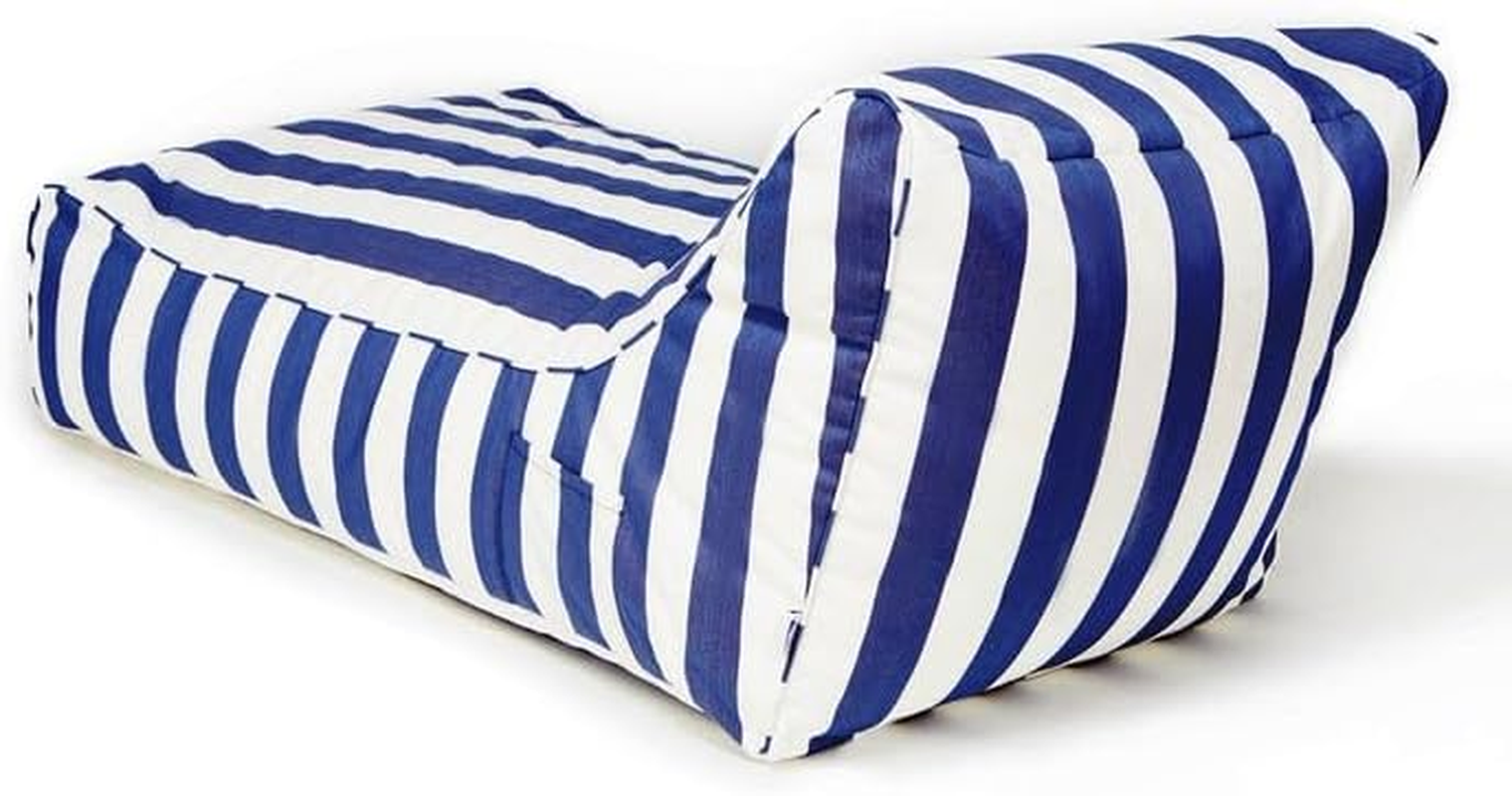 Billy Fresh Laid Back Outdoor Beanbag, 120 Cm Length X 65 Cm Width X 60 Cm Height, Blue/White image number 4
