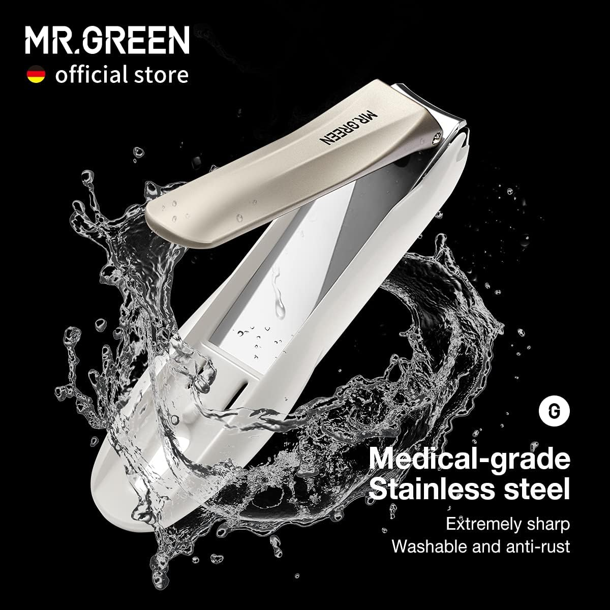 MR.GREEN Nail Clippers anti Splash Fingernail Cutter Stainless Steel Manicure Tools Nail Scissors Detachable Design Nail Trimmer (Medium) image number 5