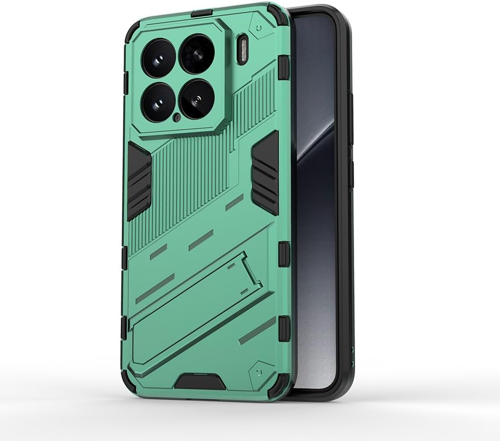 SEAHAI Case for Xiaomi 15 5G, [Military Shockproof Case] Ultra Thin Hard PC Soft TPU Protective Mobile Phone Case with Sturdy Foldable Stand - Black