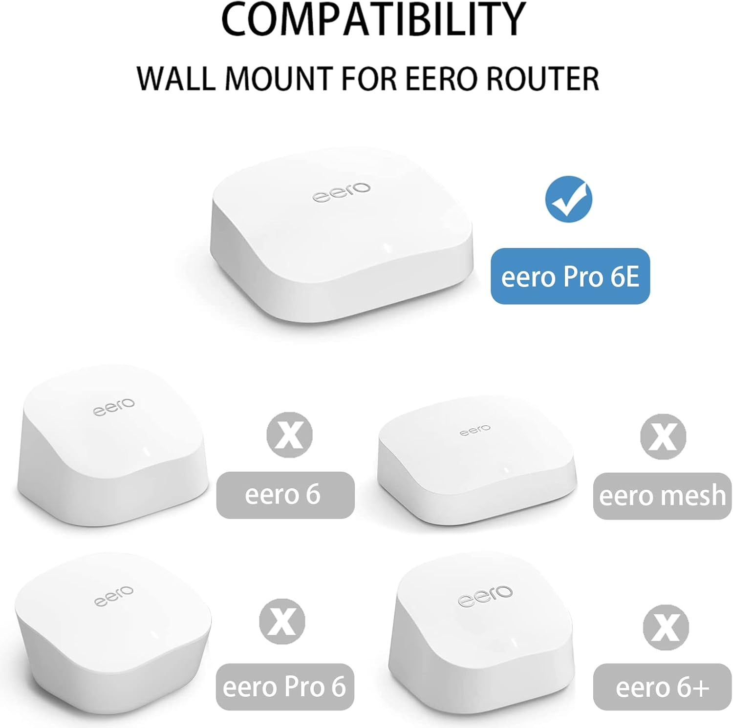 Screwless Wall Mount for Eero Pro 6E Tri-Band Mesh Wi-Fi Holder, No Tools Required, Easy to Install, No Drilling, Strong VHB Adhesive Mount (2) image number 2