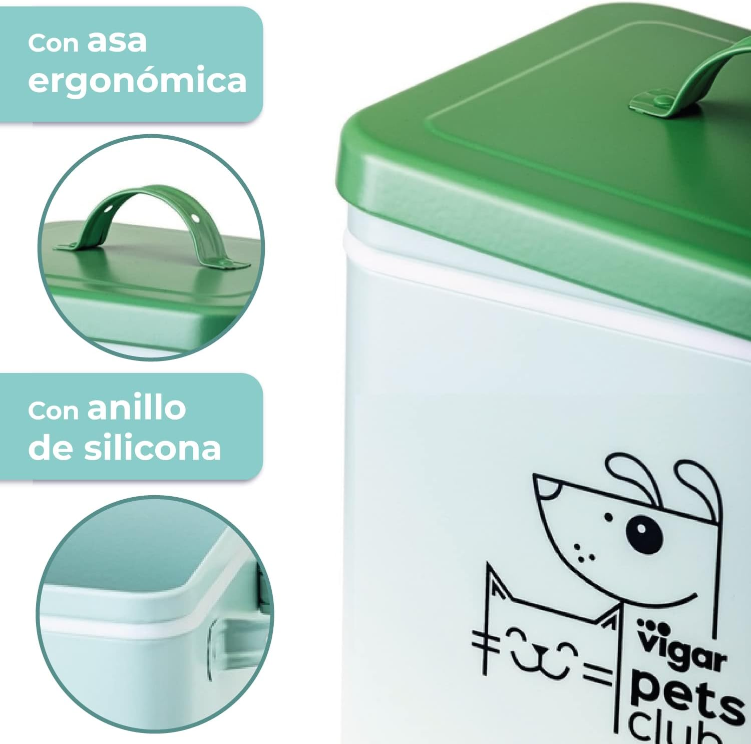 Vigar Pets Club Small Metal Storage Container, Small, 5 Litre Capacity image number 5