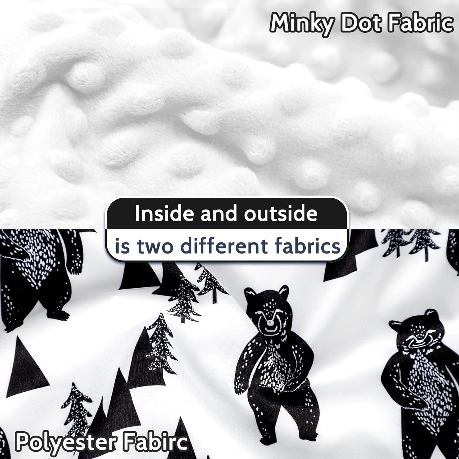 Baby Carseat Cover Boys, Newborn Car Seat Canopy, Minky Cozy & Warm Cover, Winter Carrier Cover with Peep Windows, Soft & Breathable, Bear Stuff