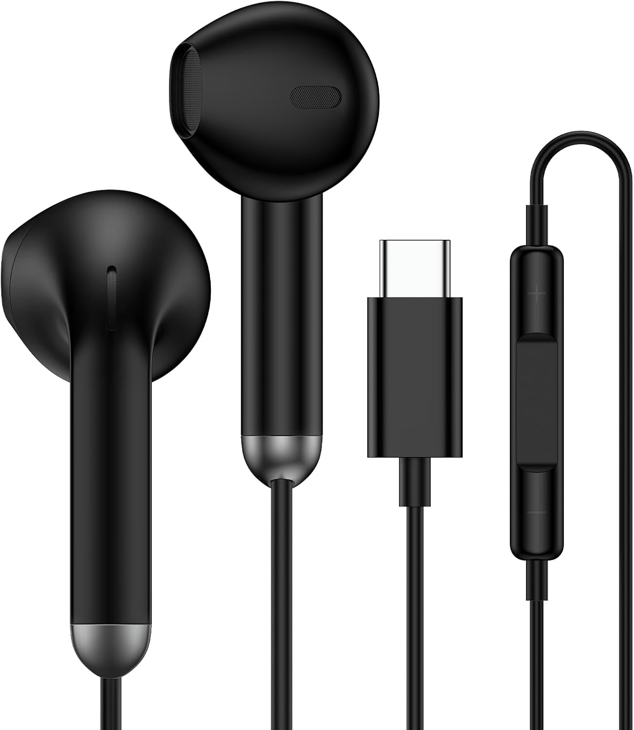 In-Ear Headphones with Cable Type C for Samsung S23 S22 S21 S20 A53 A54 A34 (Black) image number 4