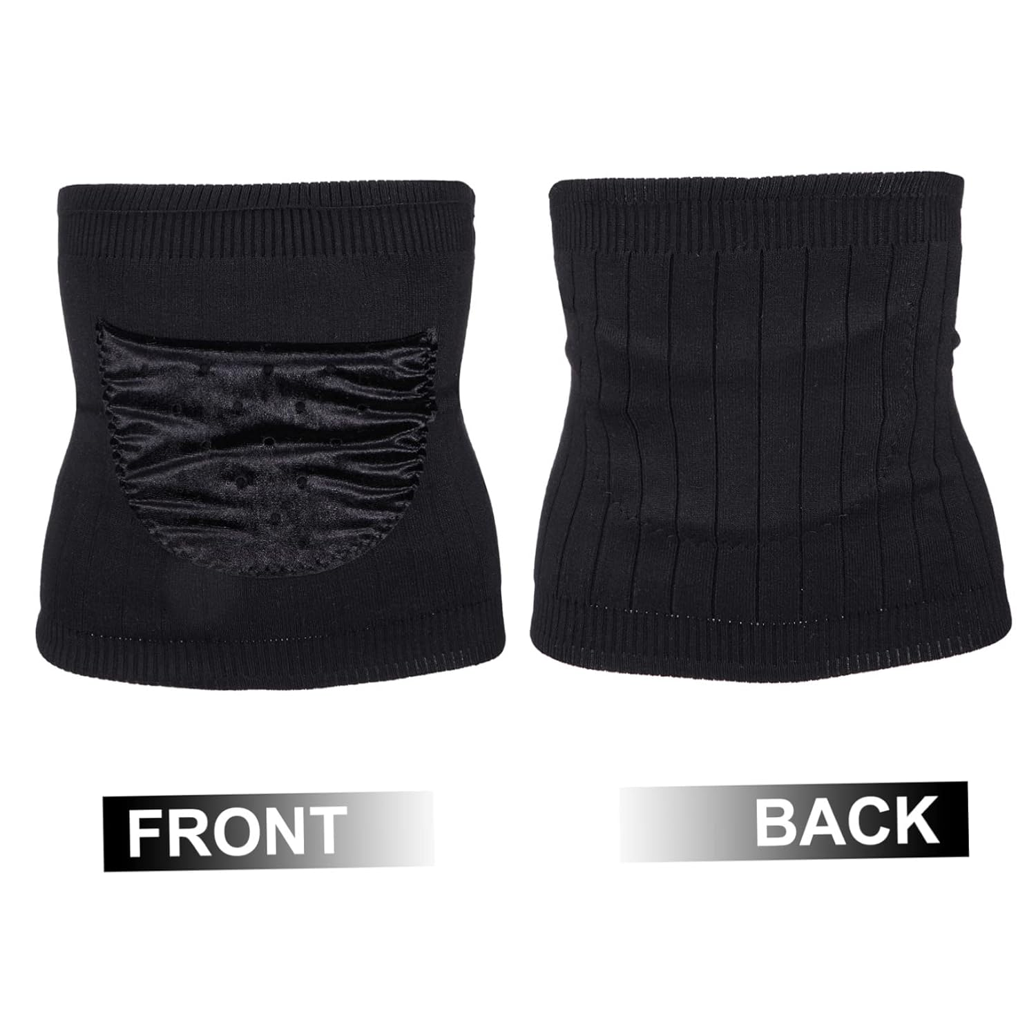 BESTYASH Warm Wool Kidney Belt for Stomach Support Thick Winter Waistband (Black M) Comfortable Abdominal Wrap for Pain Relief and Lower Back Support image number 6