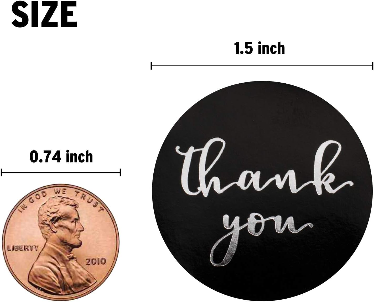 Thank You Stickers Small Business - 1.5&rdquo; round Labels &ndash;Stickers Roll with Gold Font Thank You - Waterproof Packaging for Business Boutiques Retailers for Crafters & Online Sales &ndash; 500 Label Roll image number 4