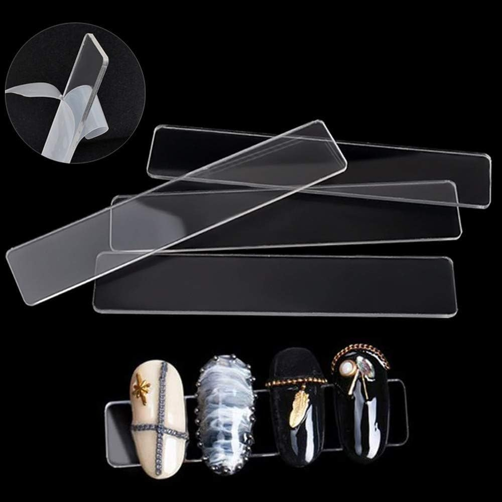 1PCS Transparent Acrylic Nail Art Display Holder, Betterjonny 50 PCS Nail Stand with 3M Double Sided Tape for Professional Salon False Nail Sample Display image number 6