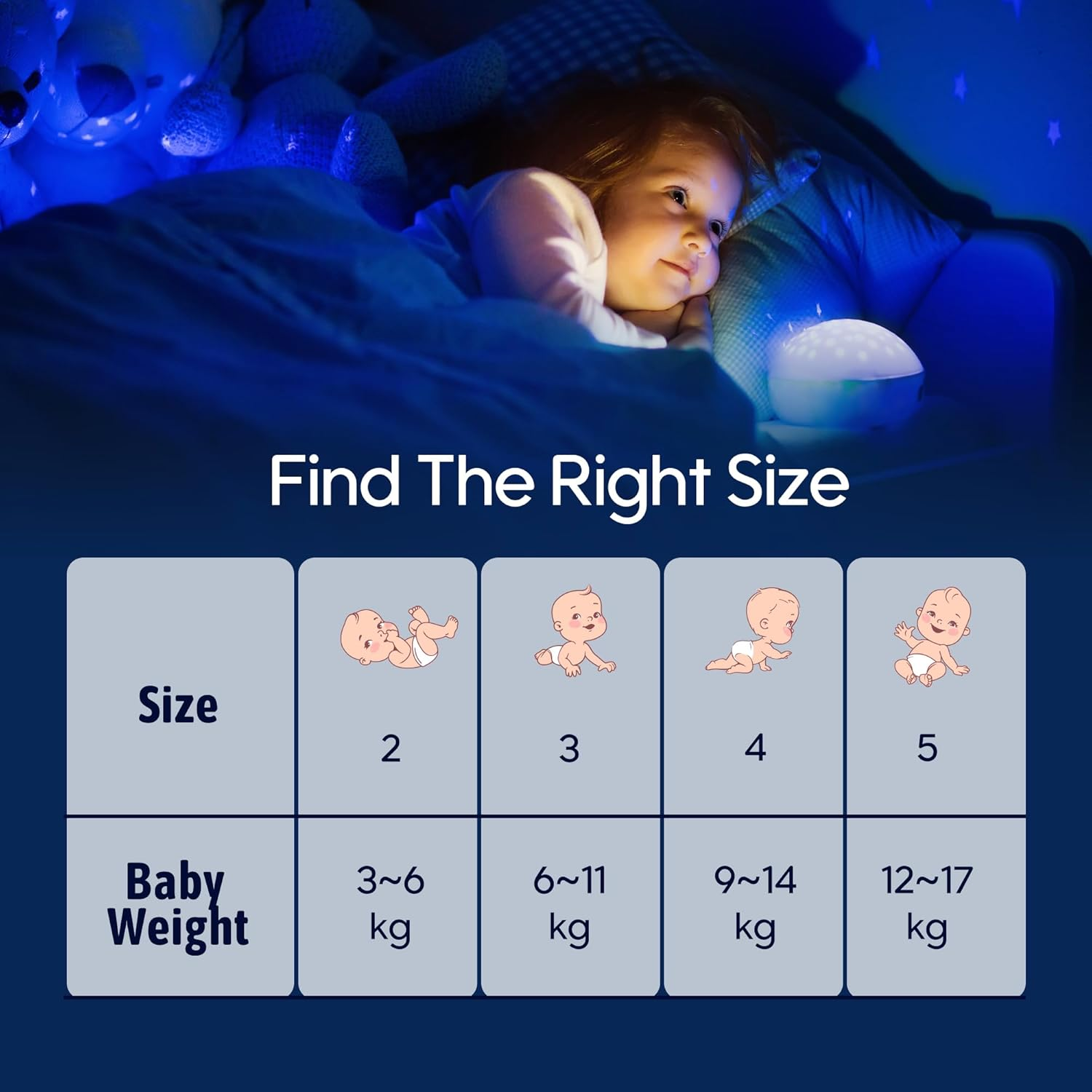 AIWIBI Ultimate Comfort Size 2 Overnight Nappies, Disposable Baby Nappy, (3-6 Kg) 60 Count, Super Absorbent Night Time Protection image number 3