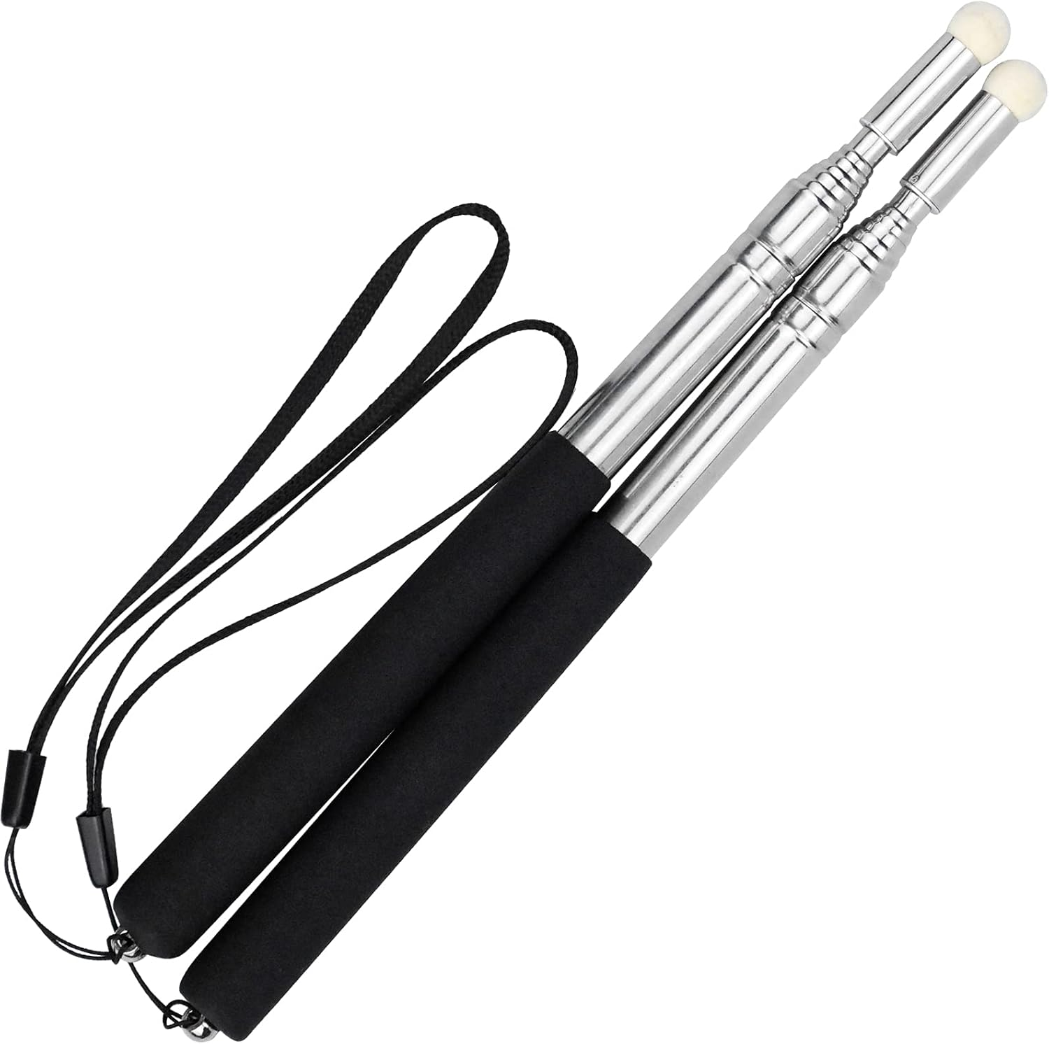 Pointer Sticks, Extendable Pointing Stick for Teachers, 2 Pieces 1M Retractable Telescope Pointer with Lanyards for Coach Class Classroom Whiteboard Post Pointer - Black image number 1