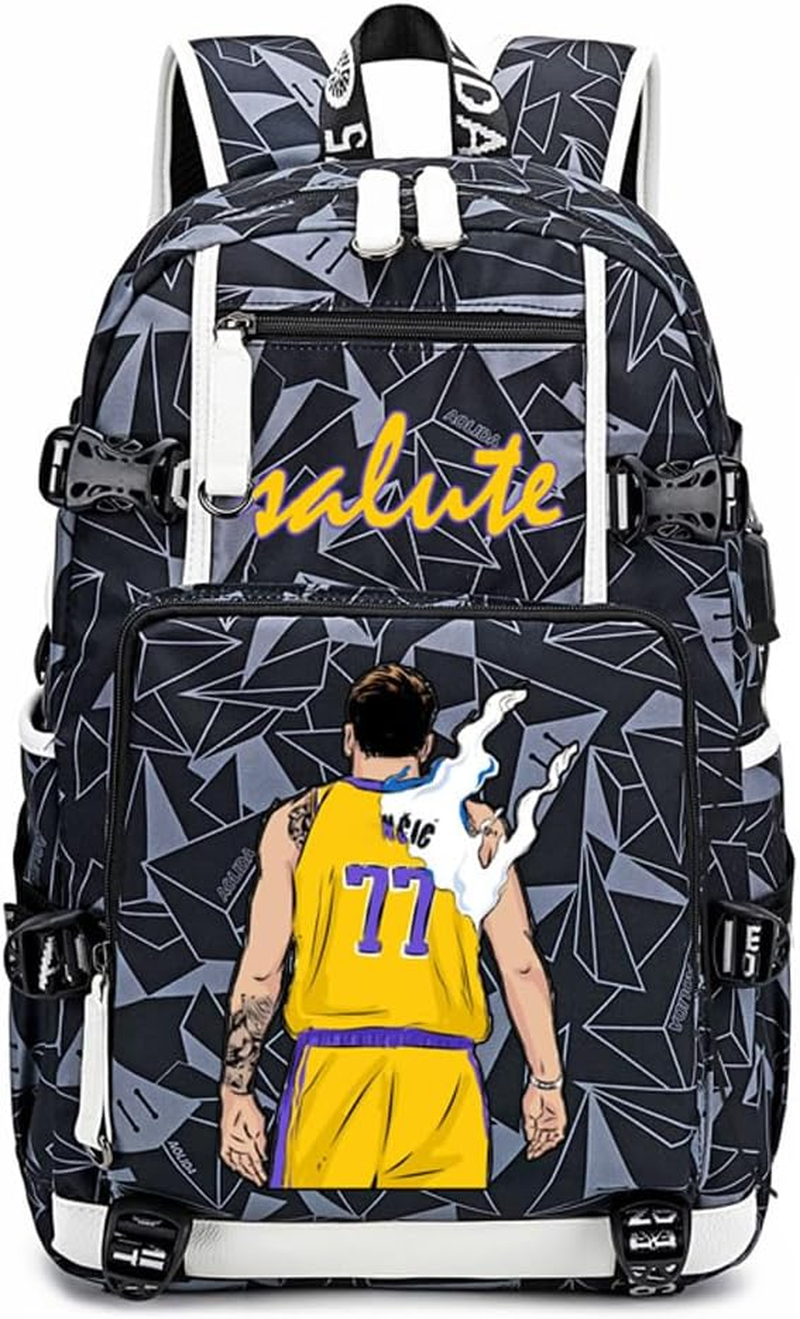 Basketball Player 77 Multifunction Backpack Travel Daypacks Fans Bookbag for Men Women