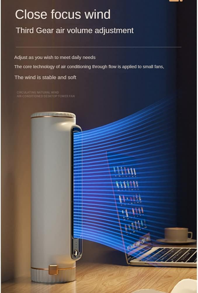 MEOXPAZ 1Set Tower Fan Bladeless Fan Bedroom Ultra-Quiet Dormitory Desk Floor Electric Fan Standing Fan White image number 6
