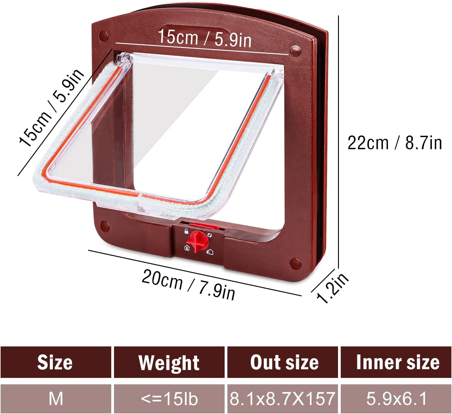 AKONE Cat Flap Cat Door Cat Flap Large Cat Flap for Interior Door Windproof Quiet Cat Door for Cats (B) image number 1