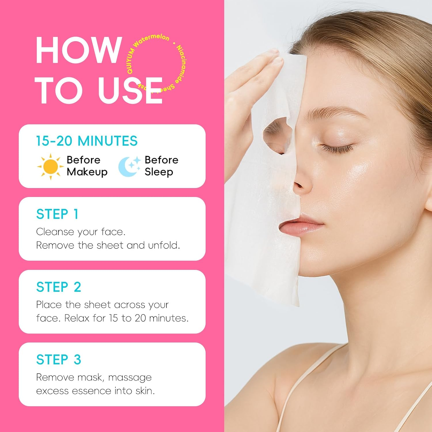 Face Masks Skin Care Sets, Facial Masks for Women Teen Girls Skincare, Sheet Masks Beauty with Natural Ingredients, Moisturize & Soothe for All Skin Type, Birthday Party Spa Gift 25 Pack image number 6