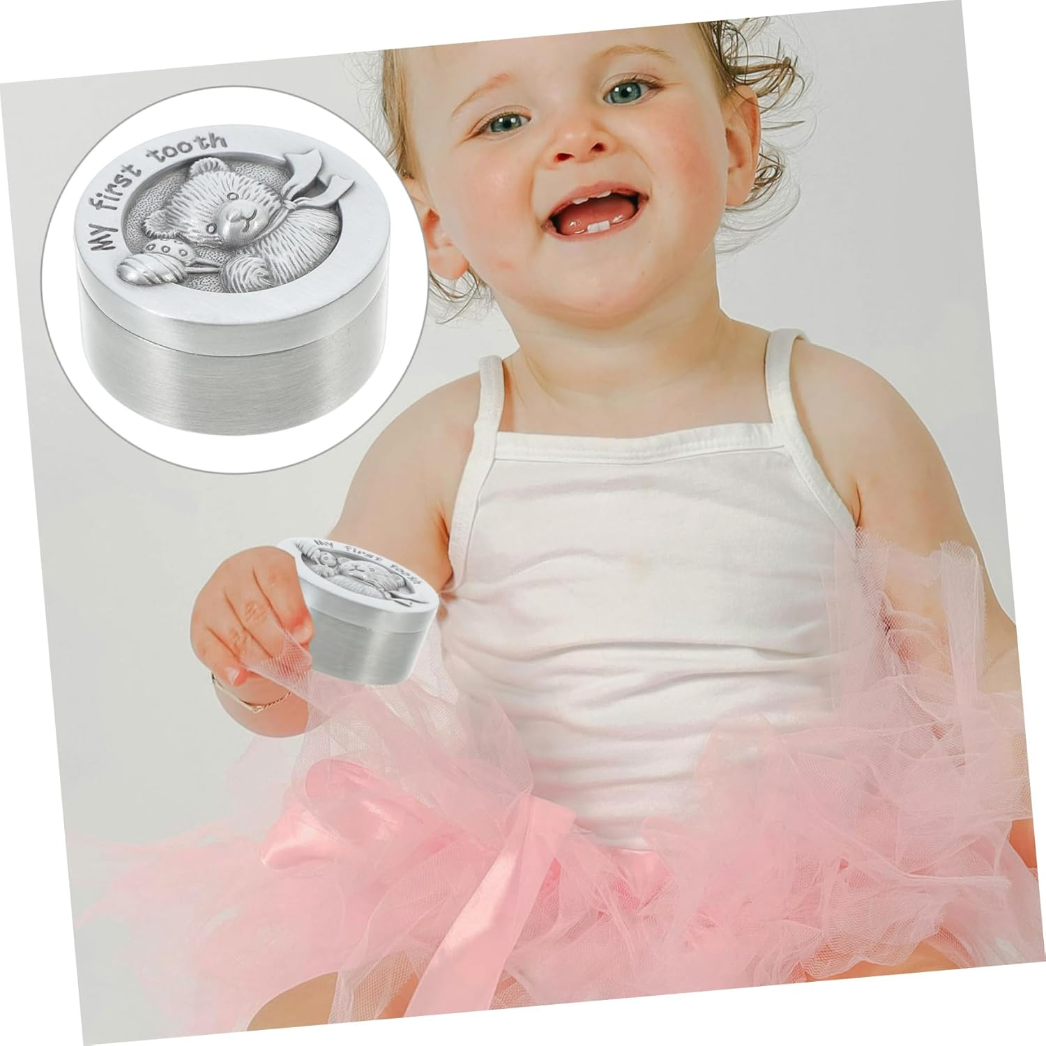 Tooth Storage Box Alloy Keepsake Holder for Boy Girl Tooth Container with Adorable Design Birthday Boys and Girls image number 1