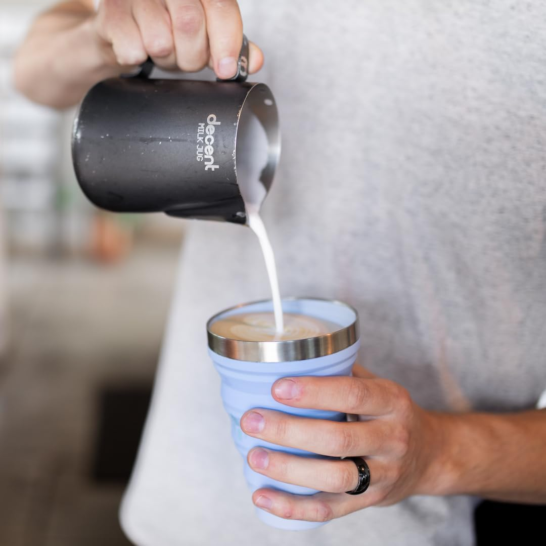 HYDAWAY Collapsible Pint - 16 Oz, Silicone & Steel Rim I Collapsible Cup for Beer, Water & Soda, Portable Drinking Cup for Party, Camping, Backpacking & Hiking, Folding Travel Cups Collapse to 1-Inch - Blue Ice image number 3