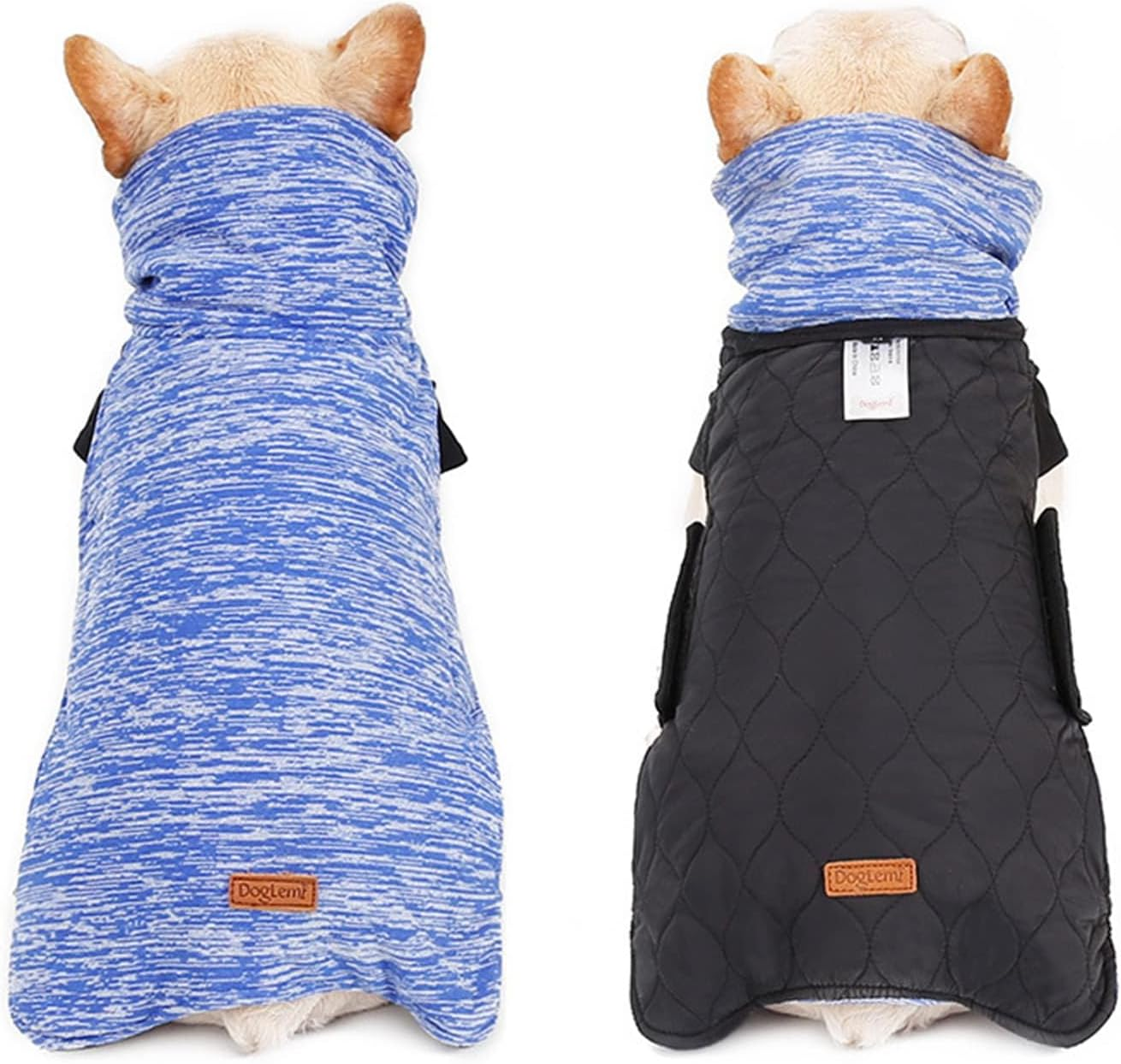 Dog Winter Coat - Pet Warm Reversible Jacket Waterproof Reversible Clothes Dog Coat Winter Fleece Warm Windproof Cold Weather Autumn Vest Apparel with Harness Hole (Blue, XL) image number 3