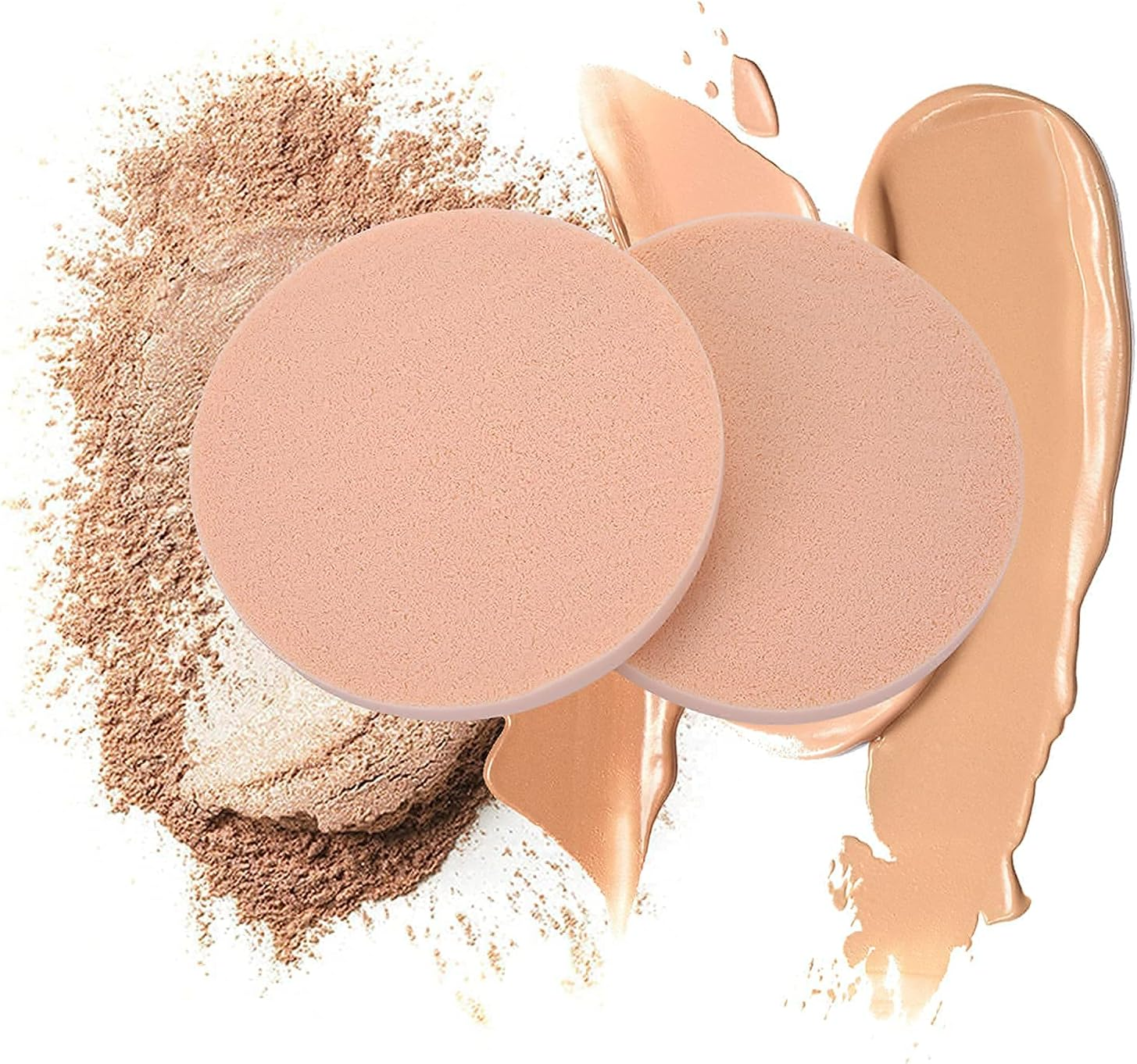 Molain round Sponge Puff Set,12 Pcs 2.2 Inch Facial Powder Puffs Foam Sponges for Liquid Foundation Makeup , Facial Cleansing image number 5