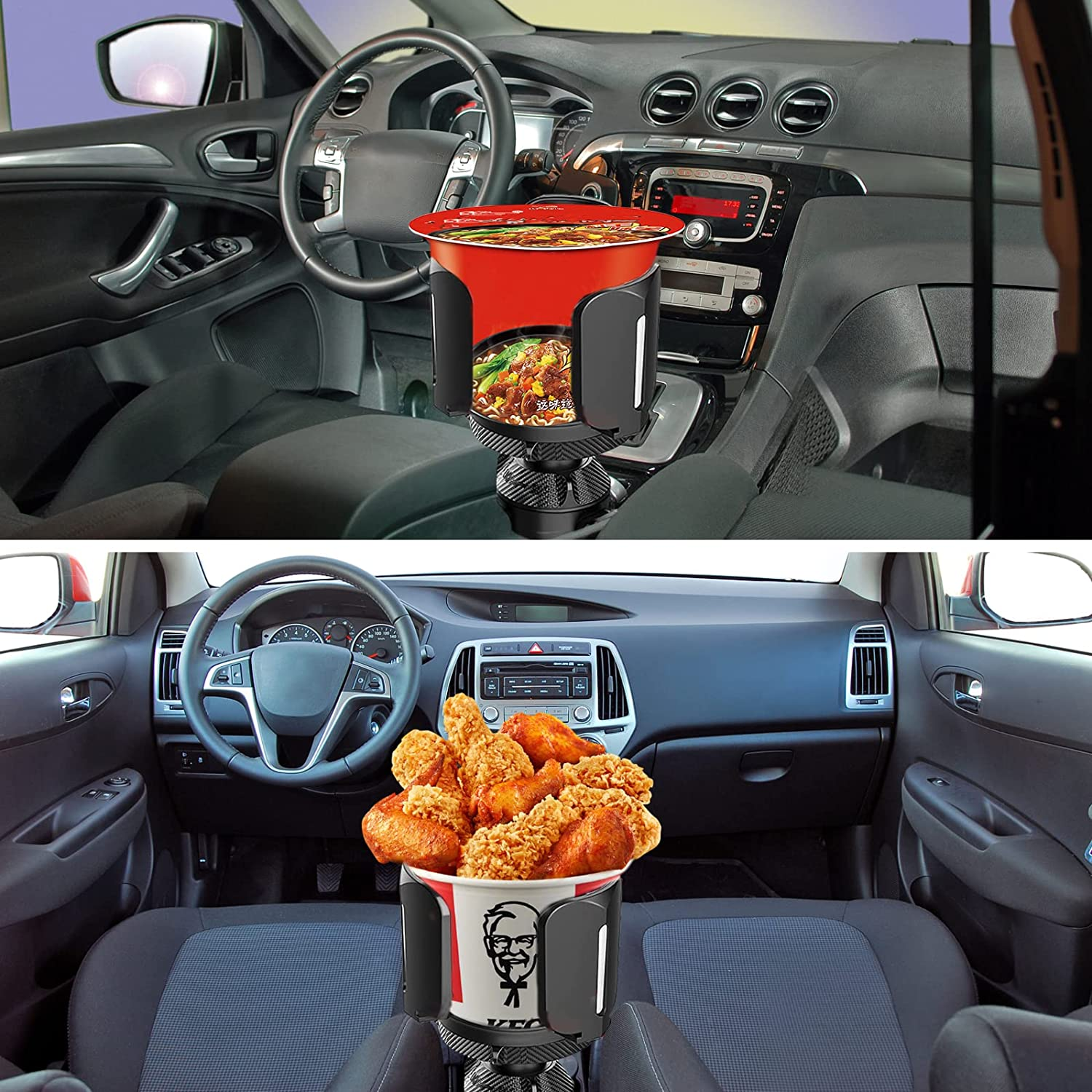 Car Cup Holder Expander, Expanding Large Cup Holder Adapter with Adjustable Base Stable Car Accessories Vehicles Drink Extender for 2.76 to 5.51" Cup/Bottle image number 5