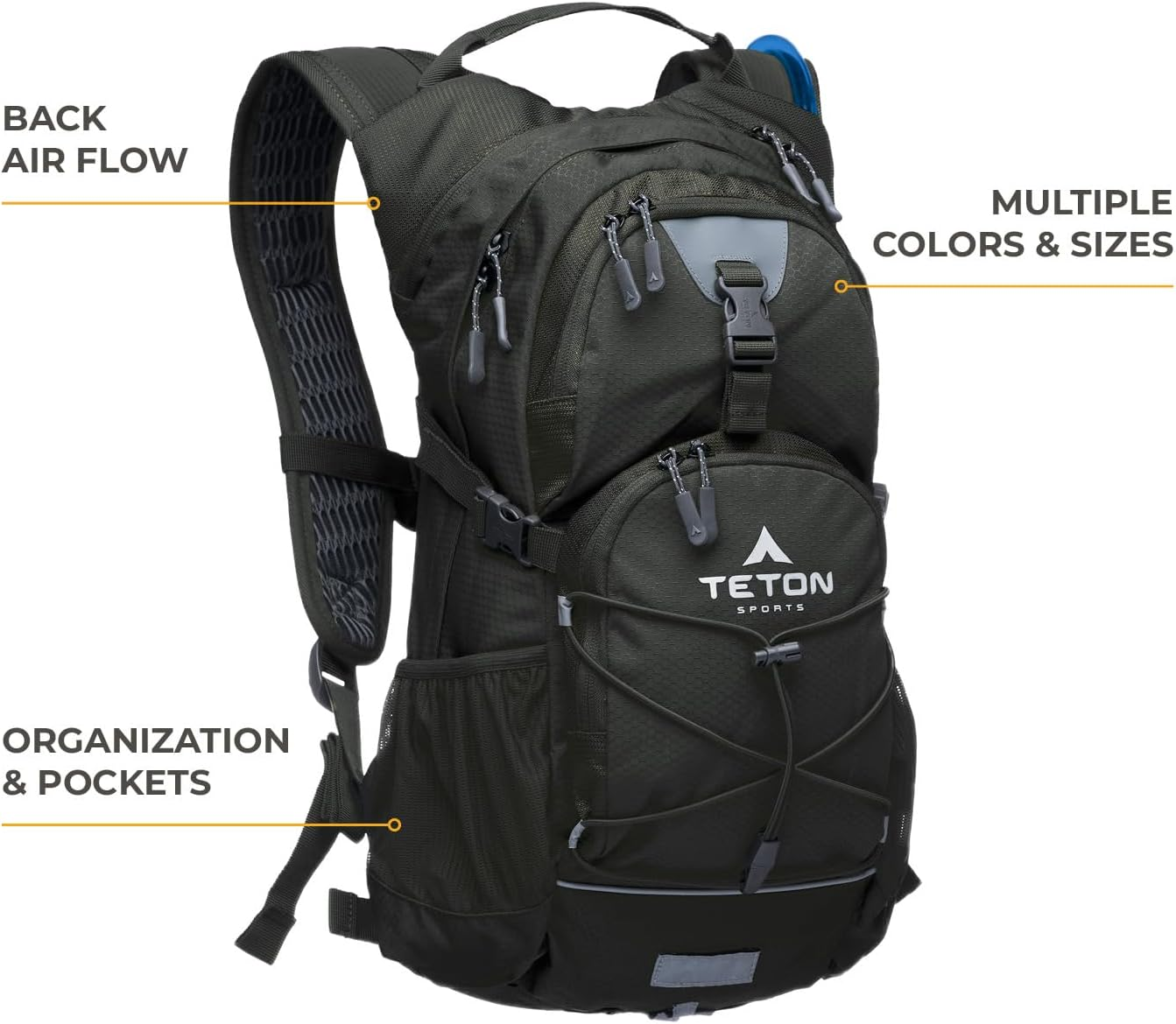 TETON Sports Oasis Hydration Backpacks&ndash; Hydration Backpack for Hiking, Running, Cycling, Biking, Hydration Bladder Included &ndash; plus a Sewn-In Rain Cover - Olive image number 3