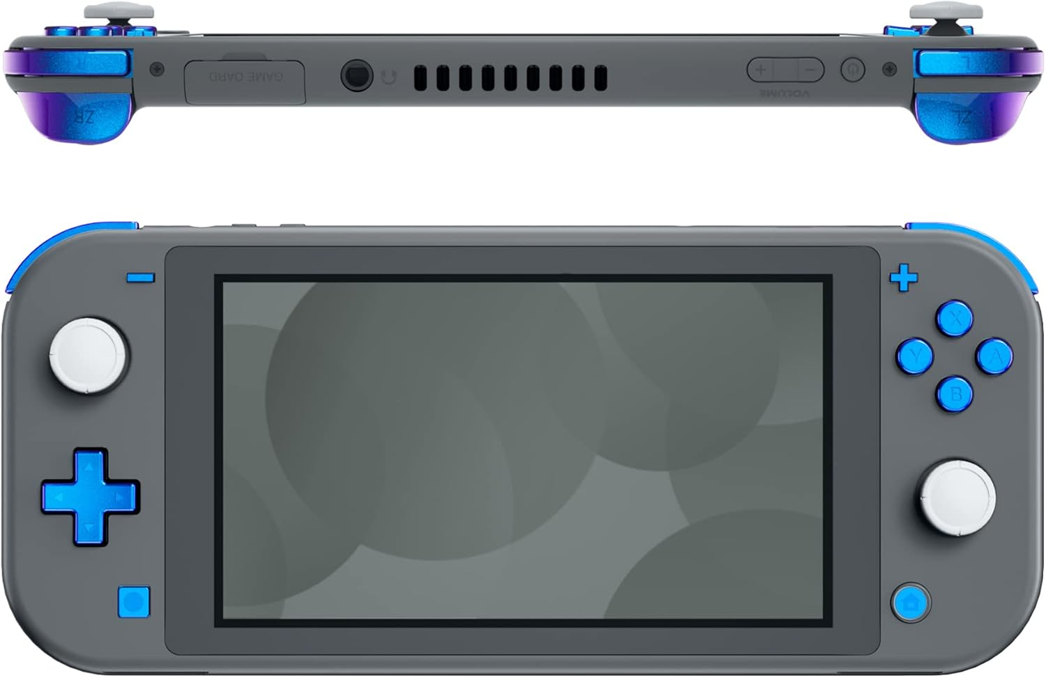 Extremerate Chrome Gold Glossy Replacement ABXY Home Capture plus minus Keys Dpad L R ZL ZR Trigger for Nintendo Switch Lite, Full Set Buttons Repair Kits with Tools for Nintendo Switch Lite