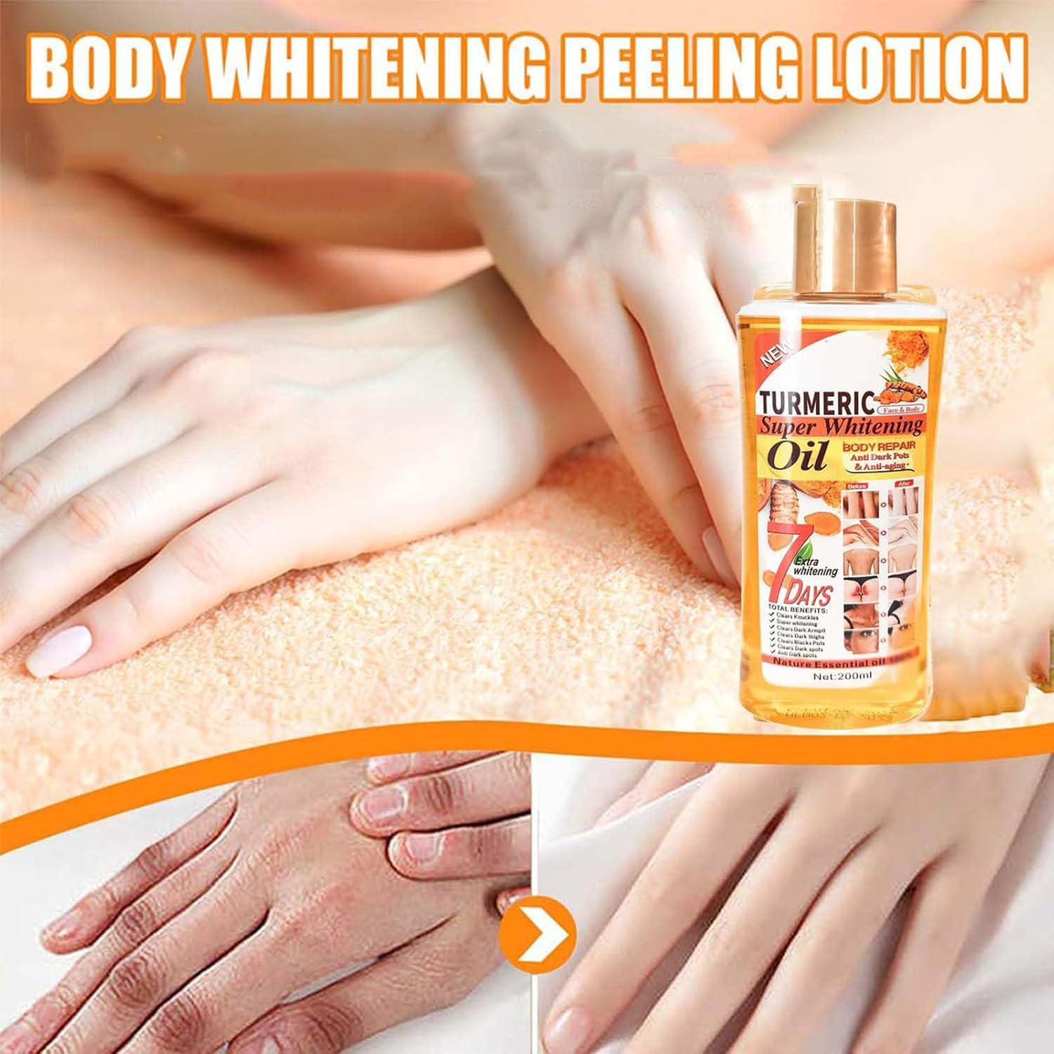 Soft 7 Oil, Soft 7 Turmeric Oil, Soft 7 Oil Body, Soft 7 Turmeric Body Oil, Soft 7 Turmeric Honey Oil, Turmeric Oil for Skin, Veetgold Body Oil, Veetgold Turmeric Super Whitening Body Oil (1Pc) image number 5