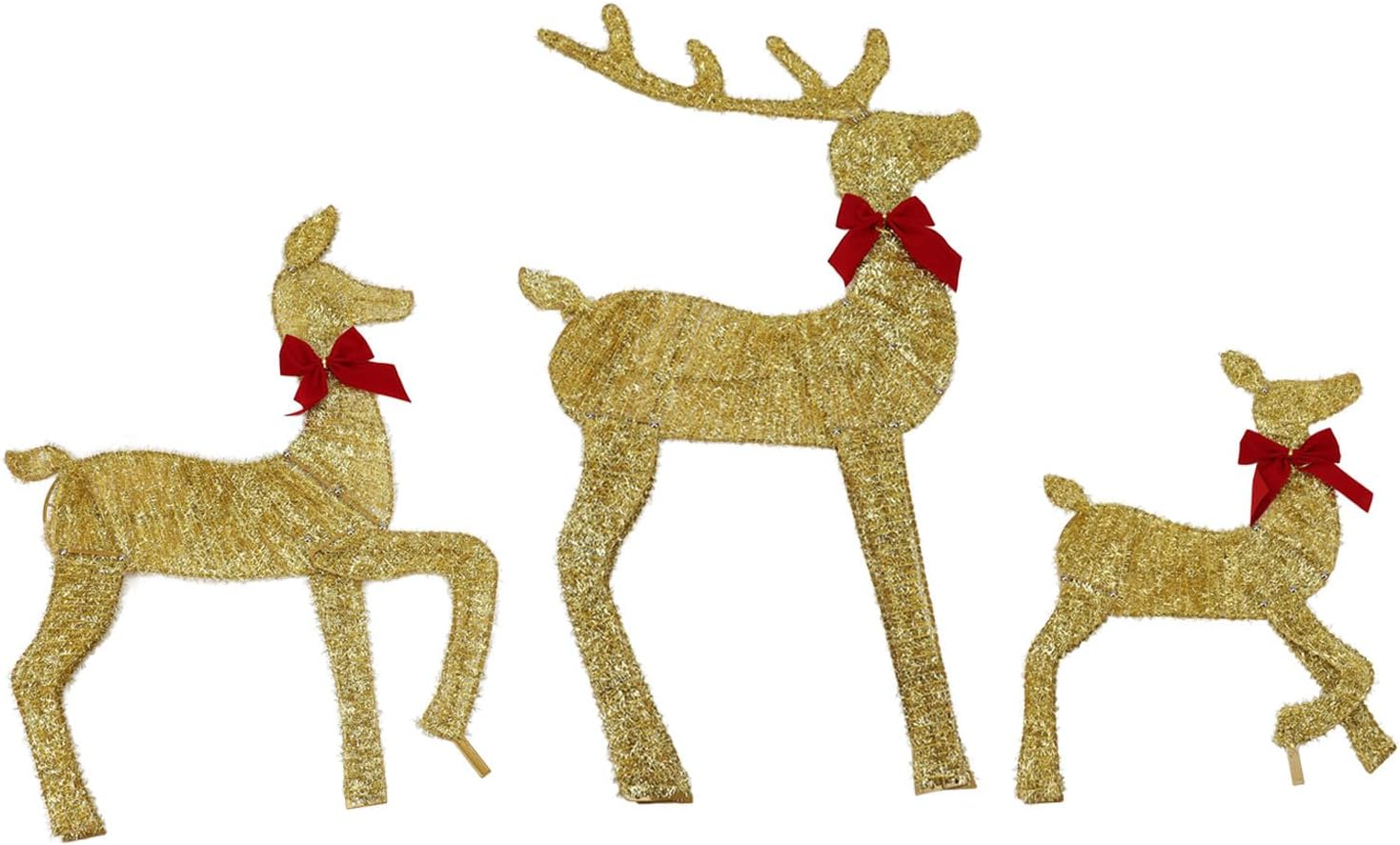 3 Pieces Lighted Christmas Reindeer, Lighted Christmas Deer Family Set, Outdoor Yard Reindeer Holiday Decoration with LED Lights, Christmas Decoration for Lawn Yard Garden image number 6