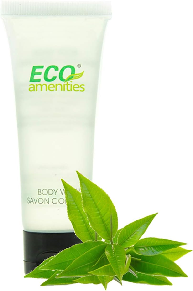 ECO AMENITIES Travel Size 1.1Oz Hotel Body Wash in Bulk, Clear, Green Tea, 200 Count image number 2