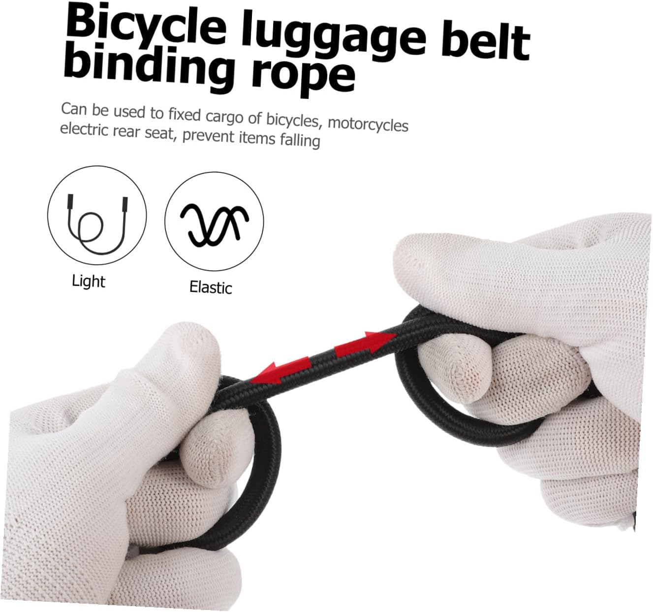 OSALADI 5Pcs Bicycle Luggage Straps Binding Belt Elastic Cord for Luggage Tightening Rope Hook Cycling Accessories image number 2