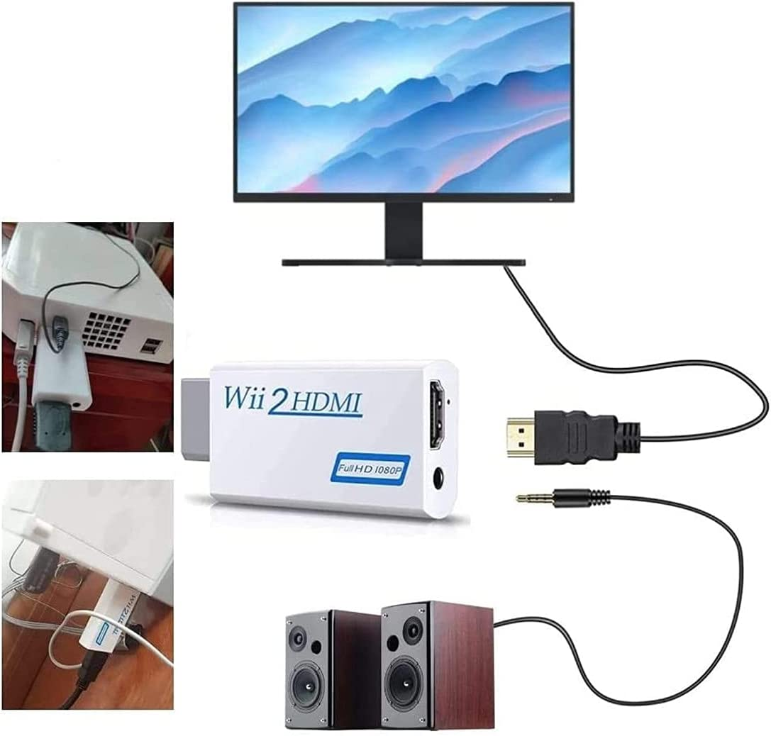 Wii to HDMI Converter 1080P 720P , SZJUNXIAO Wii HDMI Adapter Connector Output Video & 3.5Mm Audio - Compatible with Nintendo Wii, Wii U, HDTV, Supports All Wii Display Modes image number 3