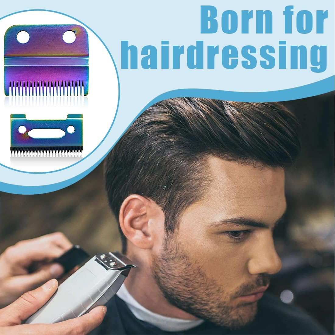 ARHZ Set of 2 Stainless Steel Hair Clippers 2-Hole Replacement Blade for Hair Trimmer Clipper Accessories for Wahl 808/8148/8504/1919/2241/2240/8591 (Colour) image number 5