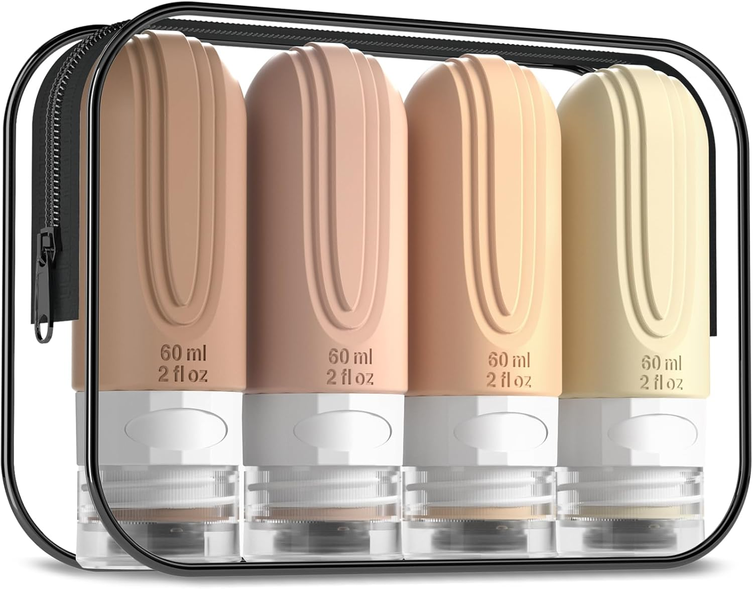 Mrsdry Travel Bottles for Toiletries, Large 6Oz Oversize Containers, BPA Free Leak Proof Tubs Refillable Liquid Traveler Accessories with Toiletry Bag for Cometic Shampoo and Lotion Soap (4 Pack)