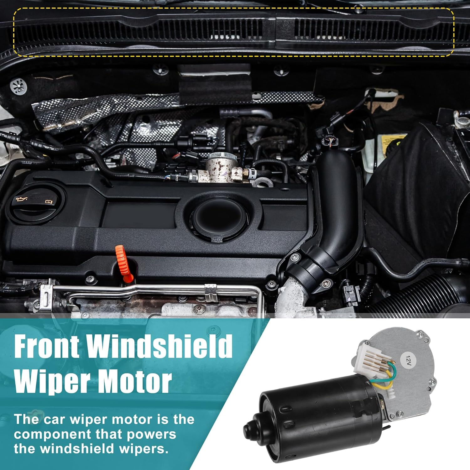 Uxcell 1 Set Car Windshield Wiper Motor Replacement No.1C0955119 for Volkswagen Beetle 1998-2010 image number 6