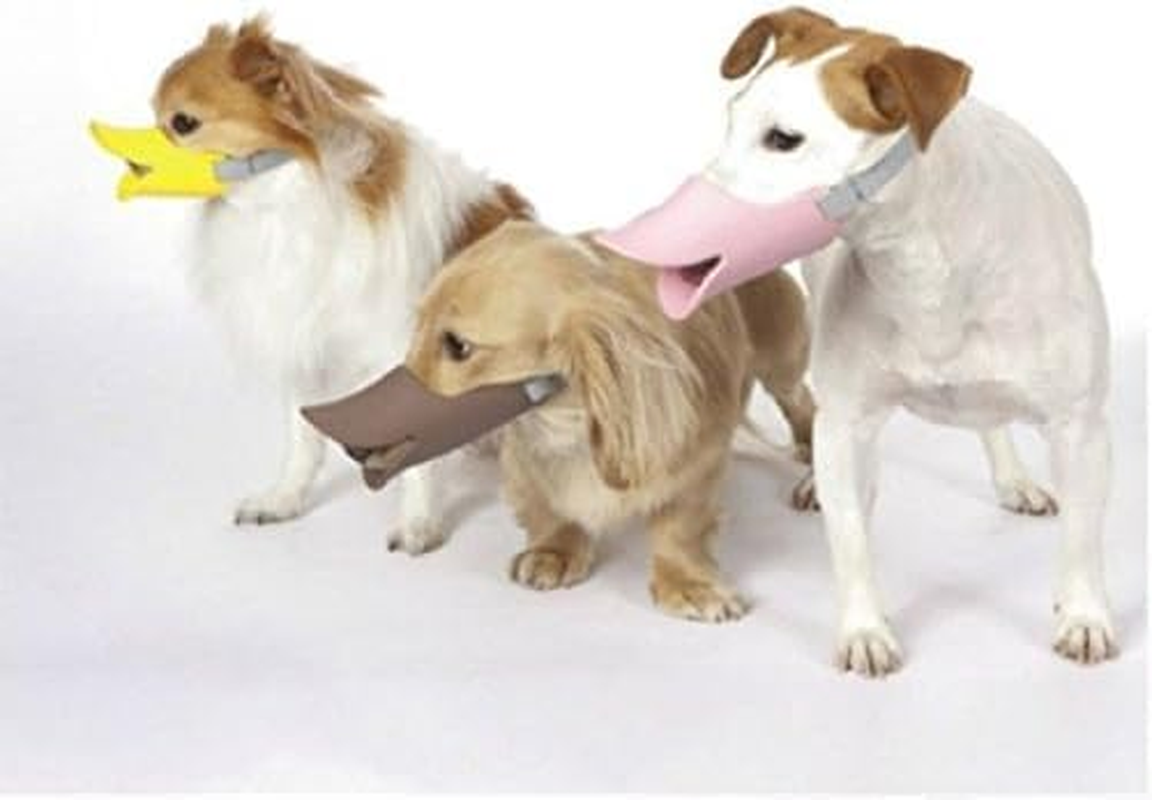 Anti Bite Duck Mouth Shape Dog Mouth Covers Anti-Called Muzzle Masks Pet Mouth Set Bite-Proof (Yellow, M)