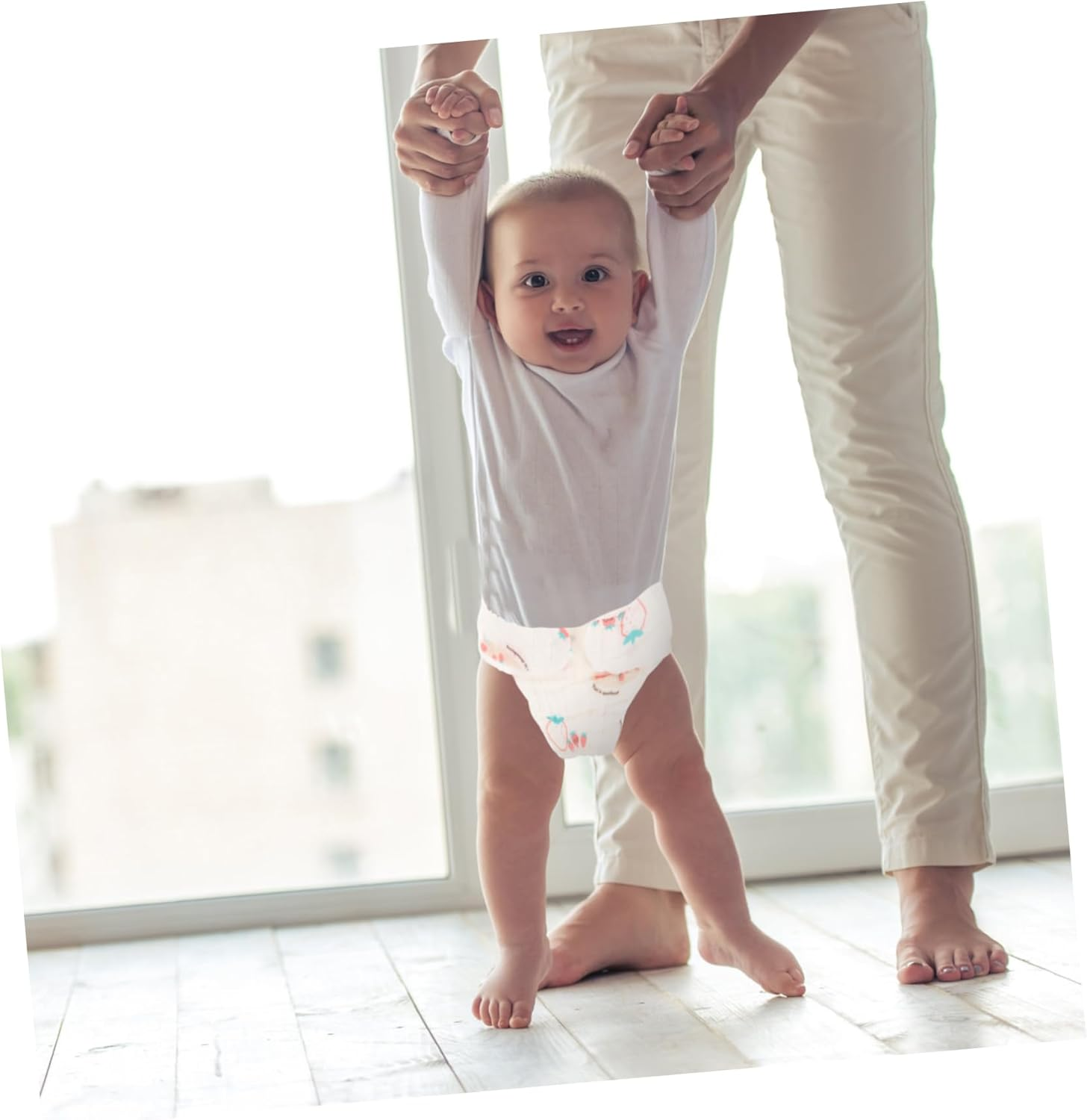 VICASKY Washable Cotton Gauze Diaper Pants for Newborn Infant Girl 2 Pack Reusable Nappies Absorbent and Comfortable Random Style image number 2