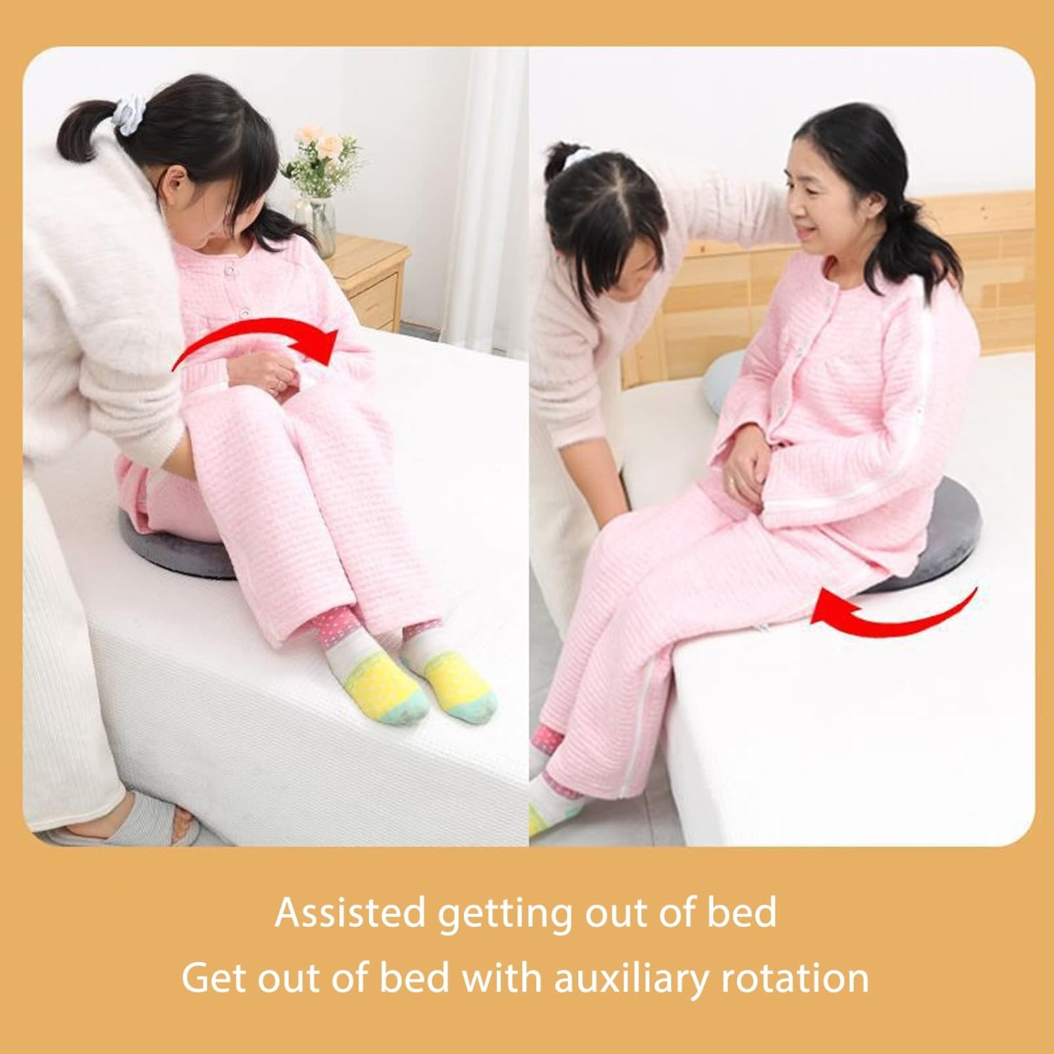 Jiawu Swivel Seat Cushion, 360 Degree Rotating Seat Cushion Portable Pivot Disc Pad for Elderly, Pregnant Woman, Swivel Car Seat Cushion, Easy Turning from Bed to Wheelchair or Chair image number 4