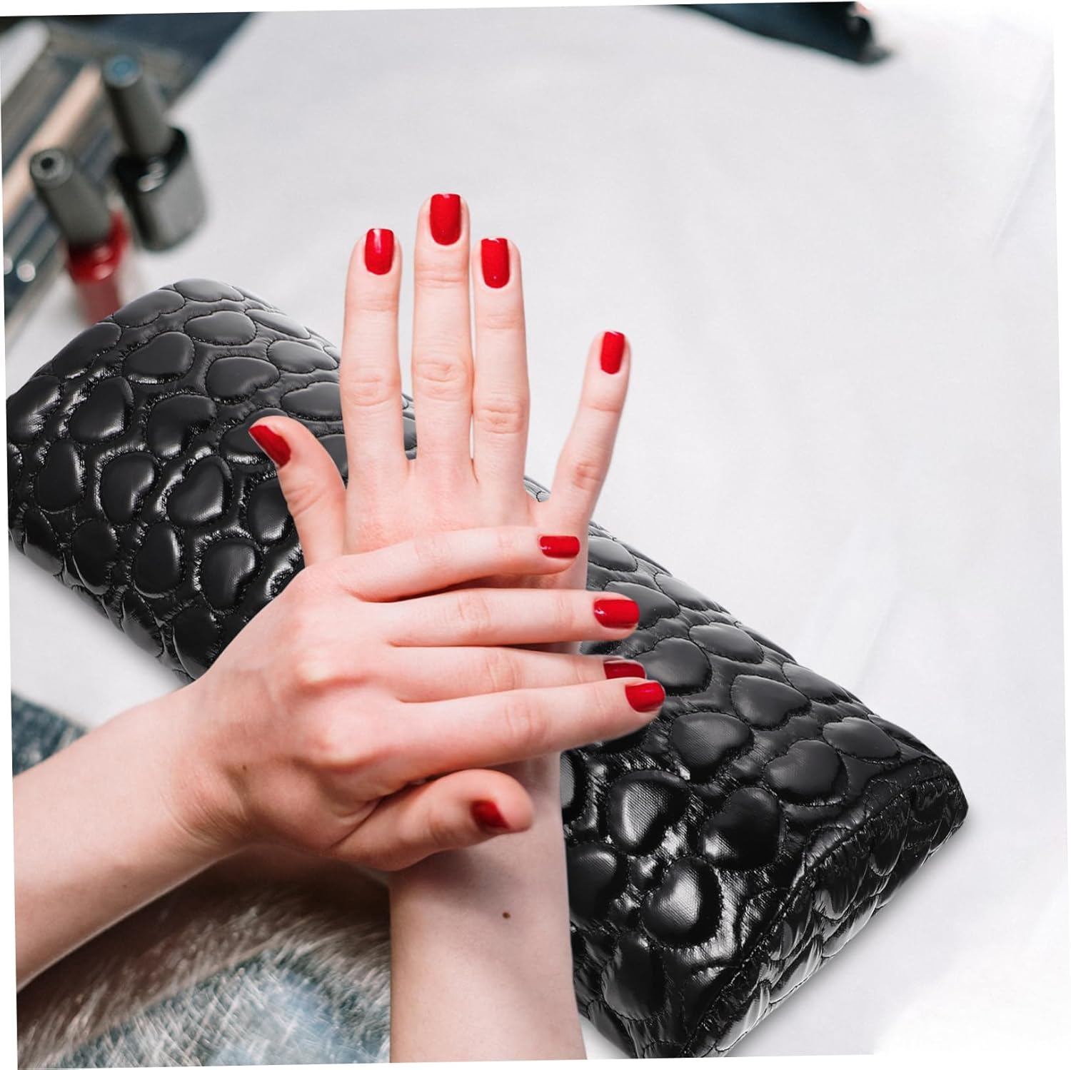 ADOCARN Heart Pattern Nail Art Hand Pillow Manicure Arm Rest Nail Art Hand Rest image number 4