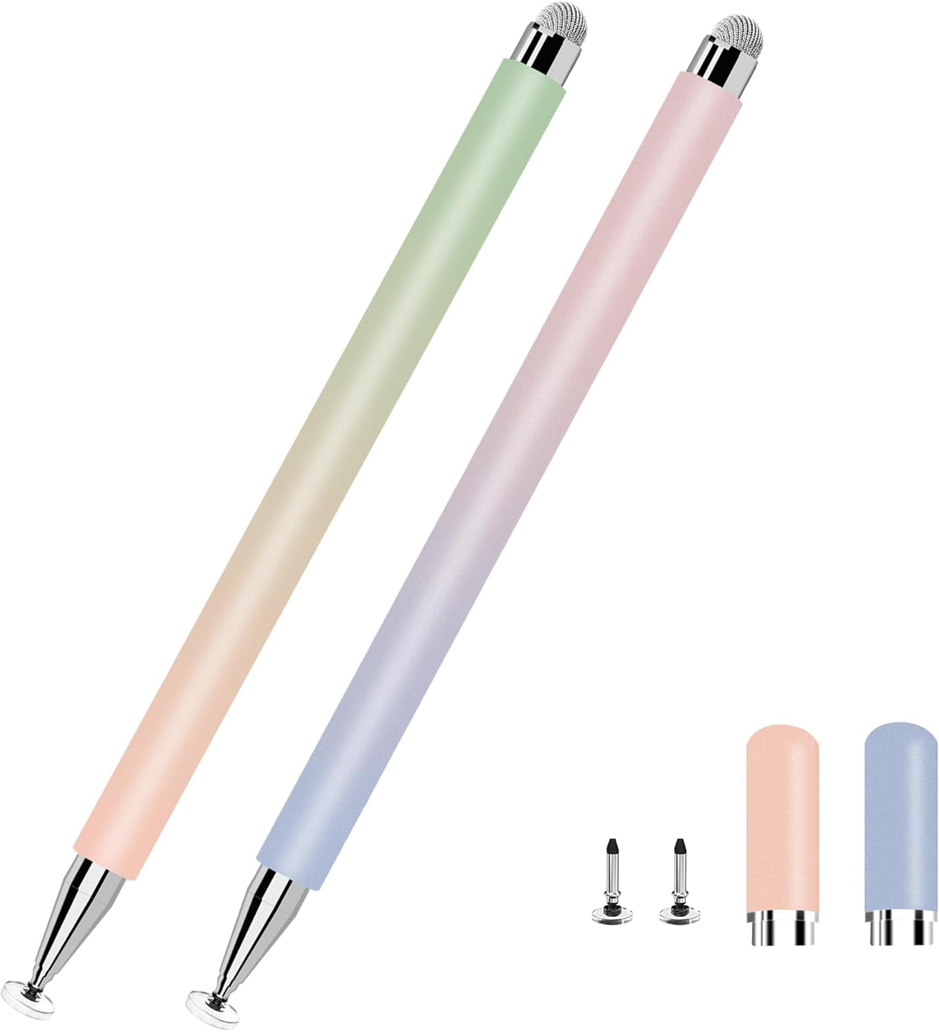 Stylus Pens for Touch Screens, 2 in 1 Magnetic Disc Universal Stylus Pen for Apple Ipad/Iphone/Android/Samsung Galaxy/Microsoft Tablets All Universal Touch Screen Devices (White/Black)