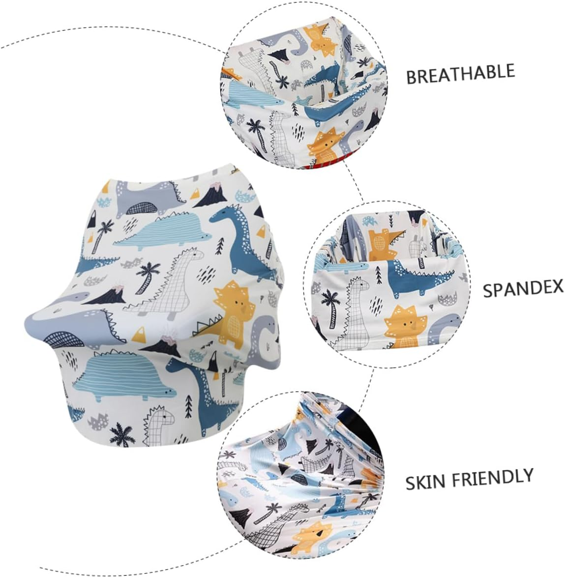 Hohopeti Multifunctional Cotton Nursing Cover Stroller Breastfeeding Cloak Breathable Skin-Friendly Chair Windproof Shield for Newborns and Mothers image number 2