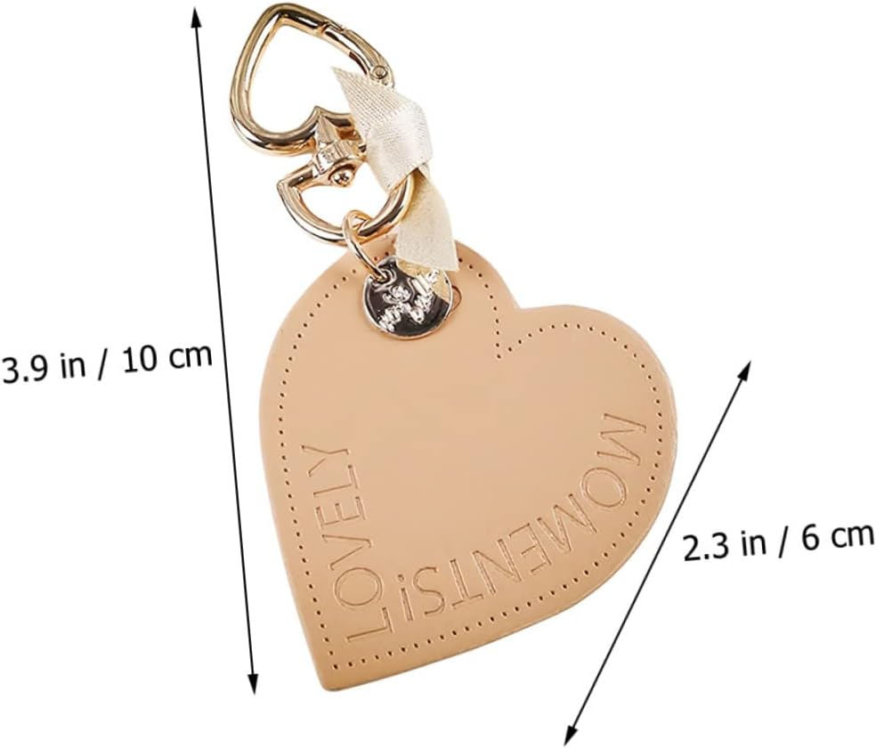 HAPINARY 3Pcs Heart Pendant Key Ring Decorative Heart Shape Backpack Pendant Leather Keychain for Car Key Ring Holder Bag Hanging Ornament image number 7