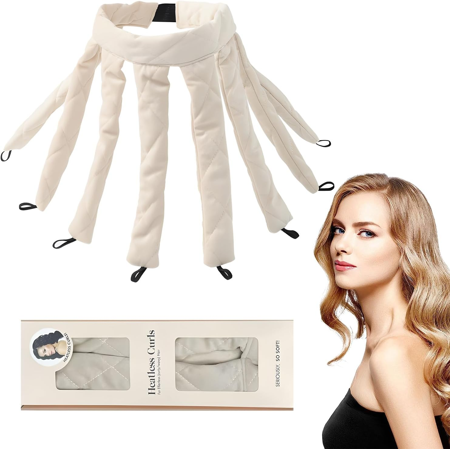 Octopus Heatless Hair Curler Headband - Effortless Overnight Curls with Eight Claw Design, Perfect for Hair Styling image number 1