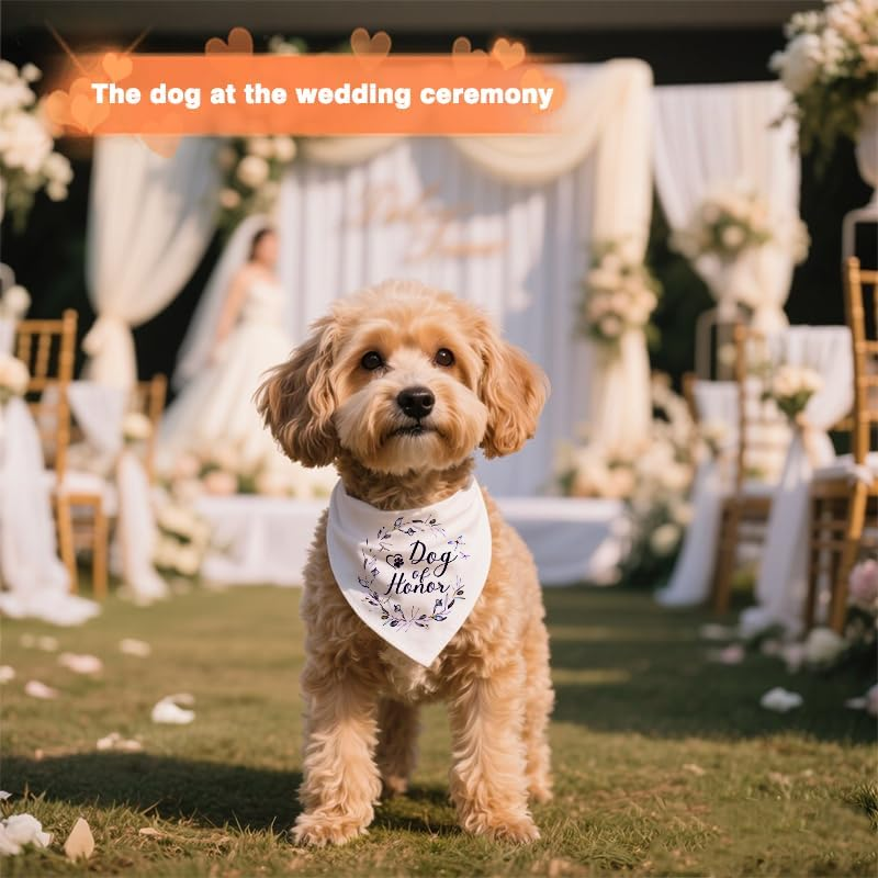 Dogs Bandana Birthday Wedding Outfit Apparel Accessories Bridal Shower Gifts for Dogs Scarf Engagement Clothes Handkerchief image number 1